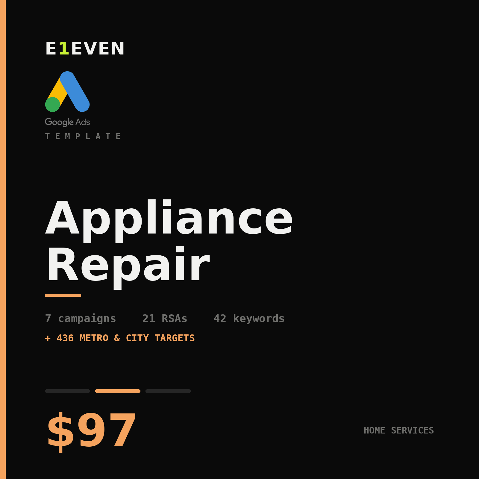 Appliance Repair Google Ads Template - $97