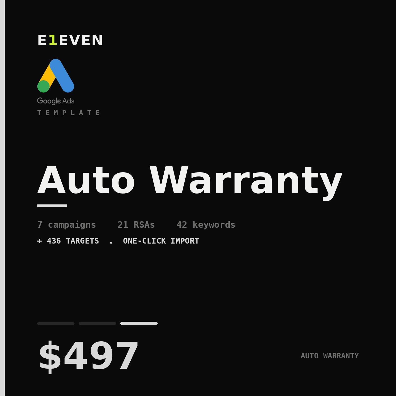 Auto Warranty Google Ads Template - $497