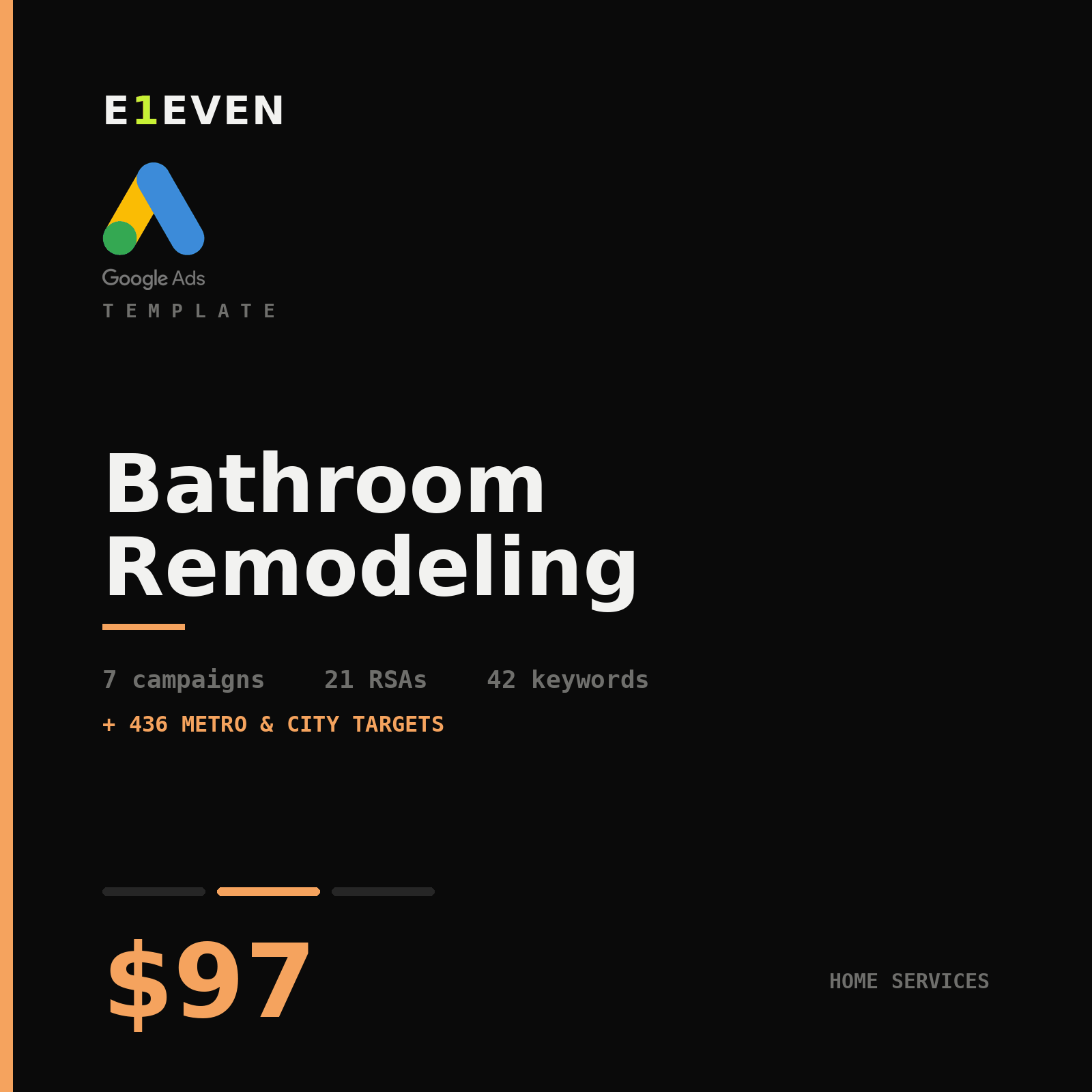 Bathroom Remodeling Google Ads Template - $97