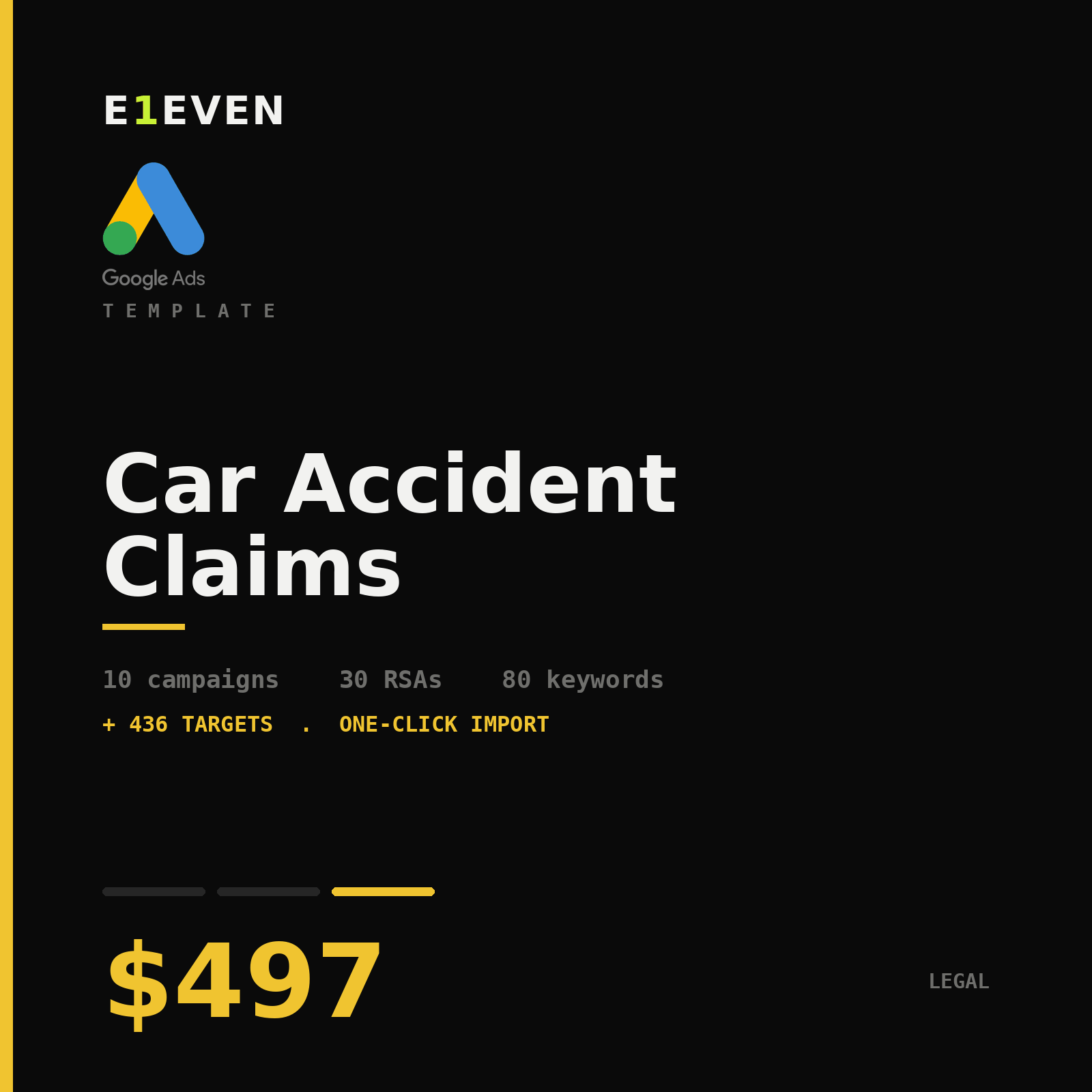 Car Accident Claims Google Ads Template - $497