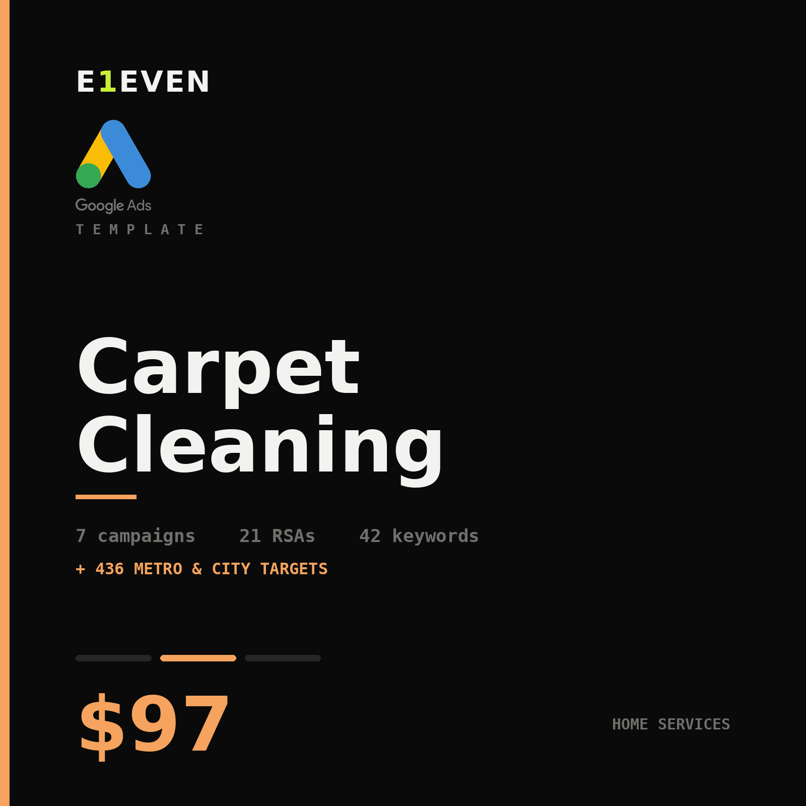 Carpet Cleaning Google Ads Template - $97