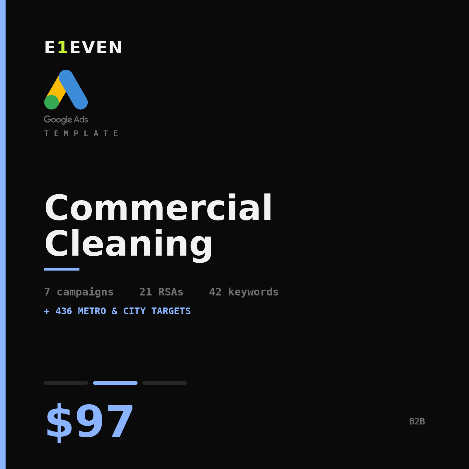 Commercial Cleaning Google Ads Template - $97