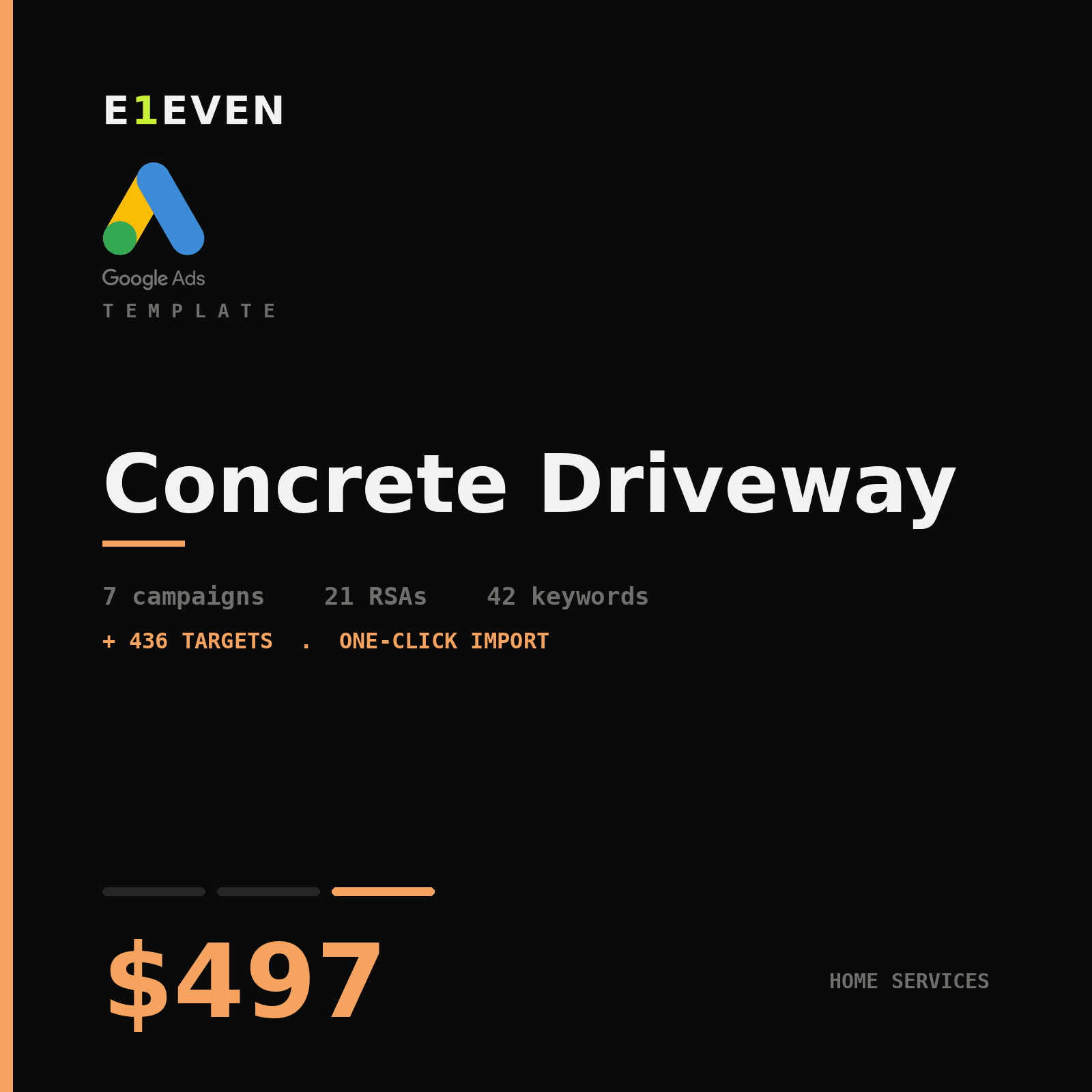Concrete Driveway Google Ads Template - $497