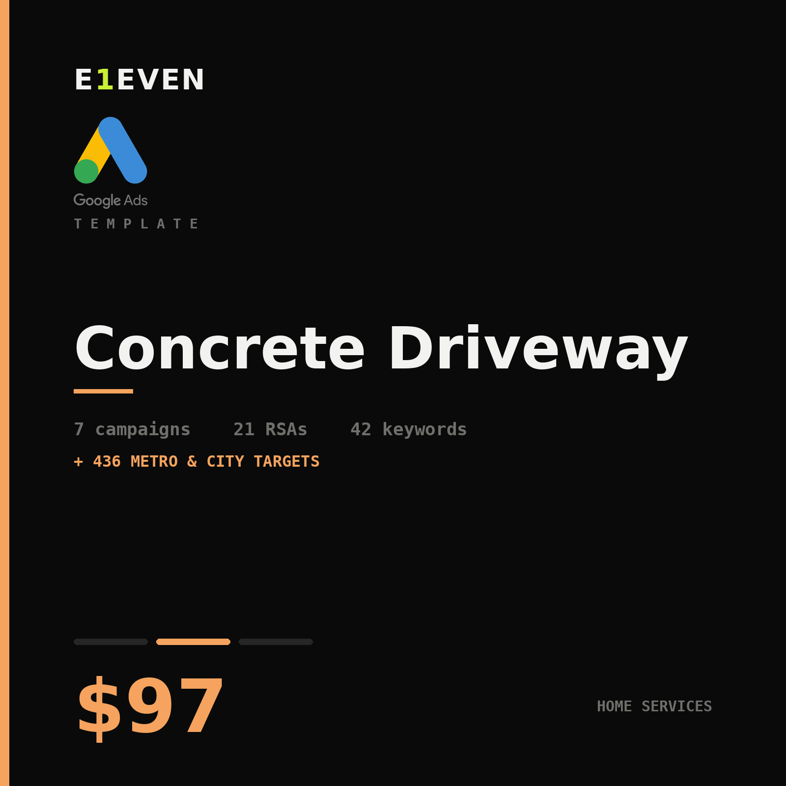 Concrete Driveway Google Ads Template - $97
