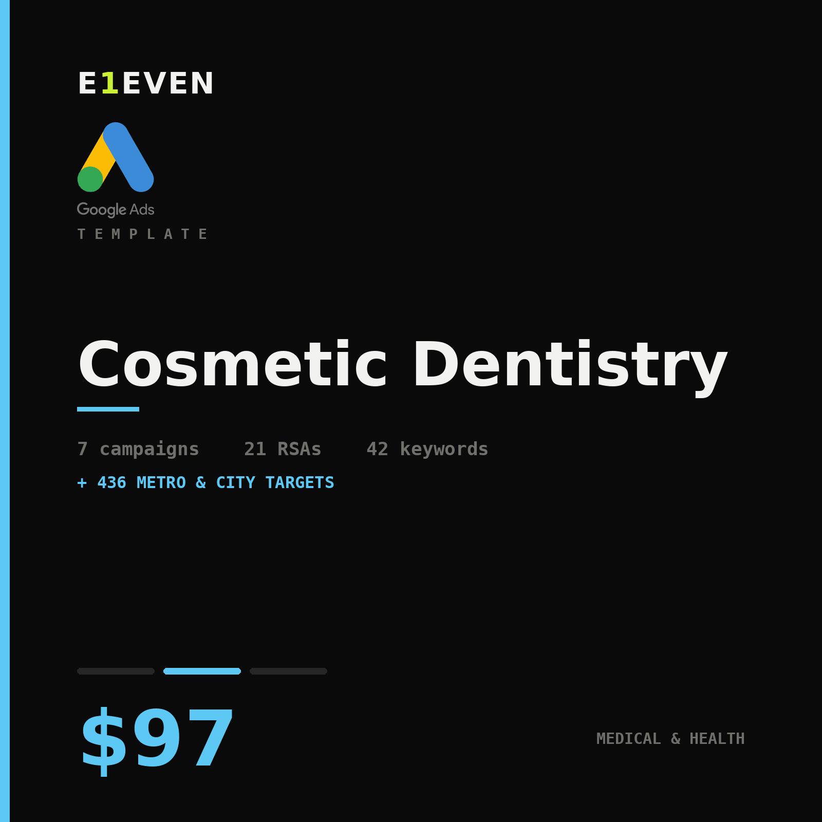 Cosmetic Dentistry Google Ads Template - $97