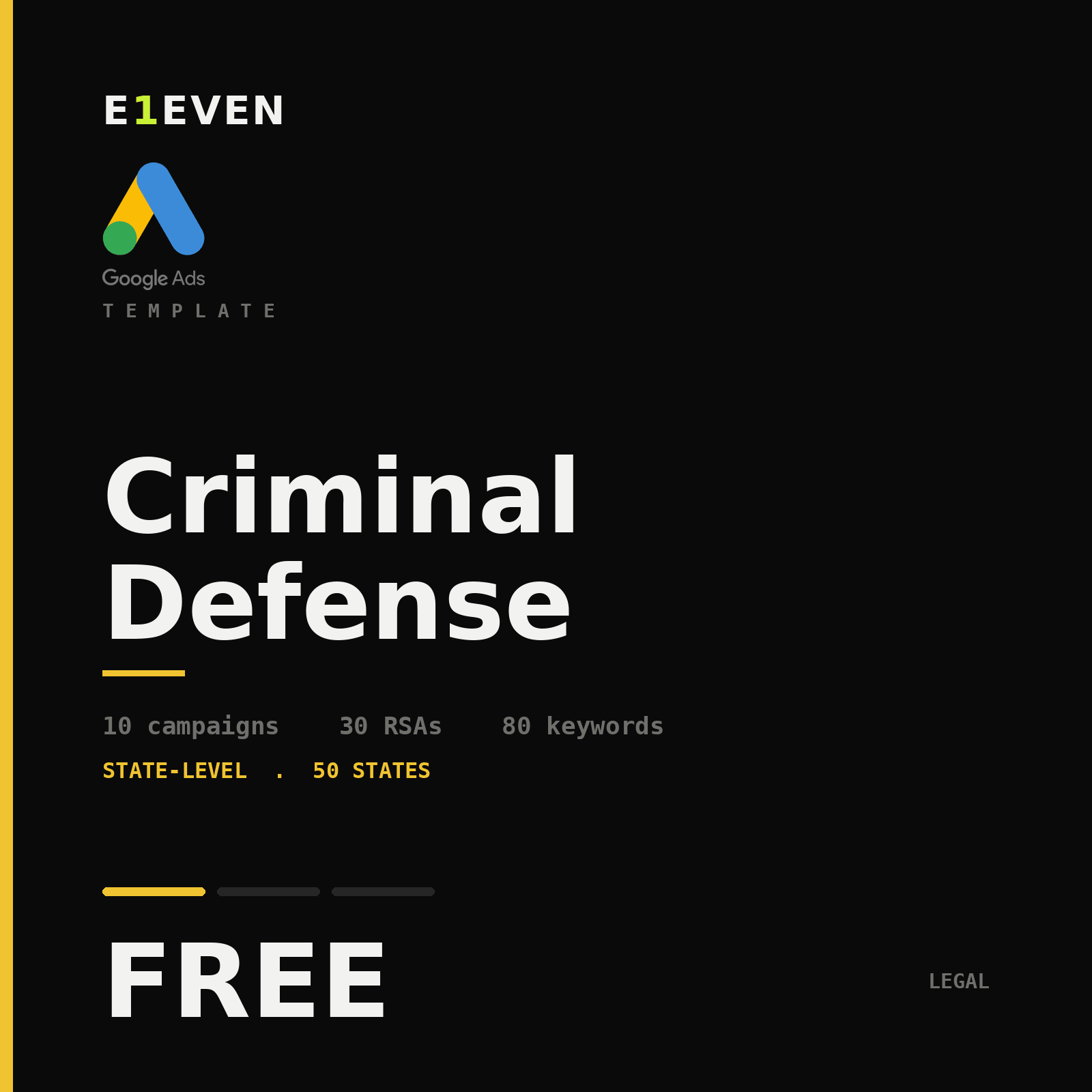 Criminal Defense Google Ads Template - Free