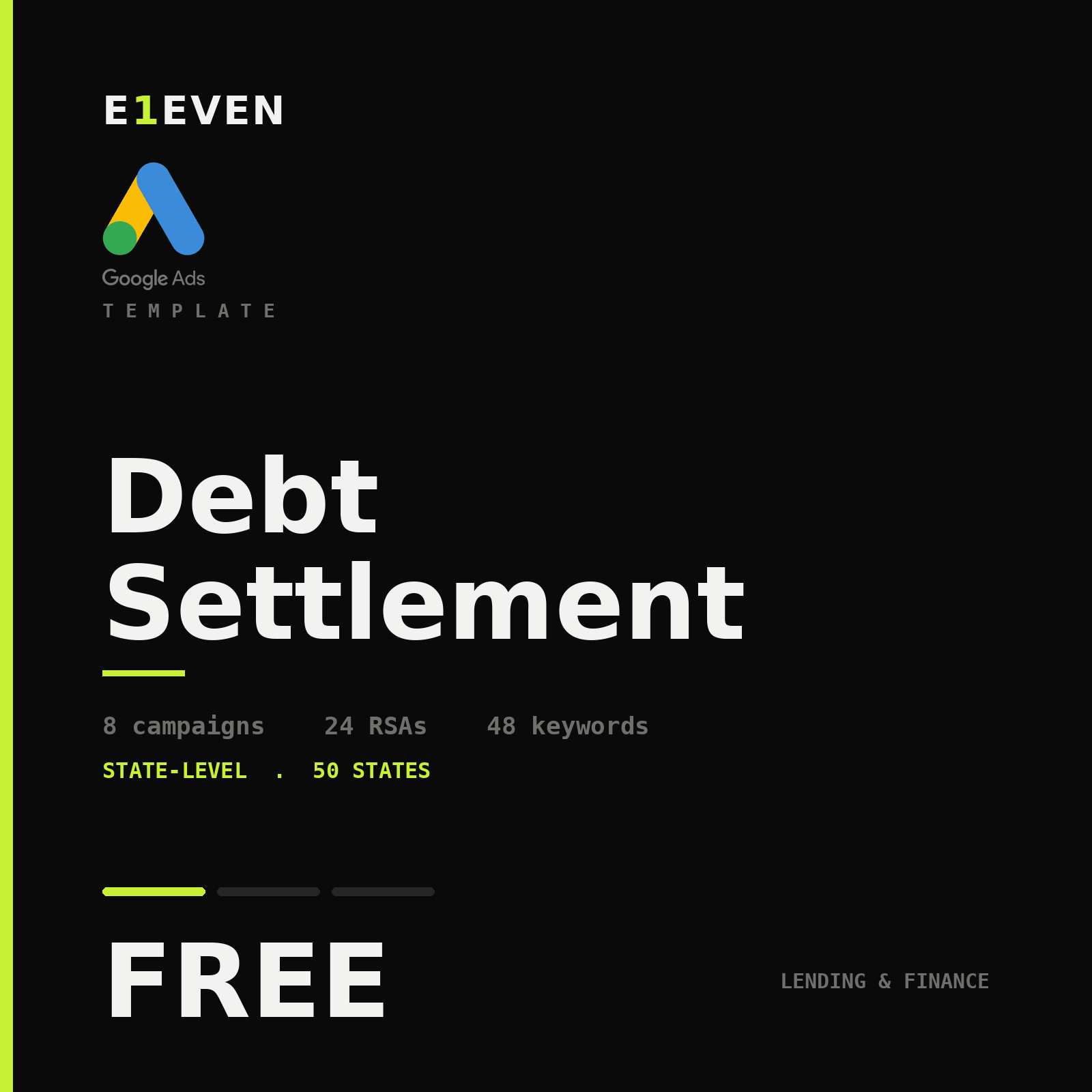 Debt Settlement Google Ads Template - Free