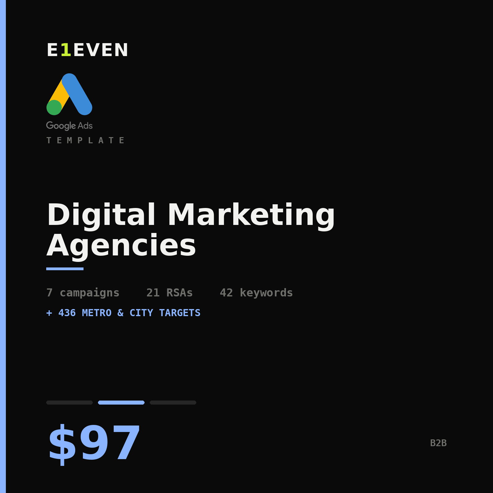 Digital Marketing Agencies Google Ads Template - $97