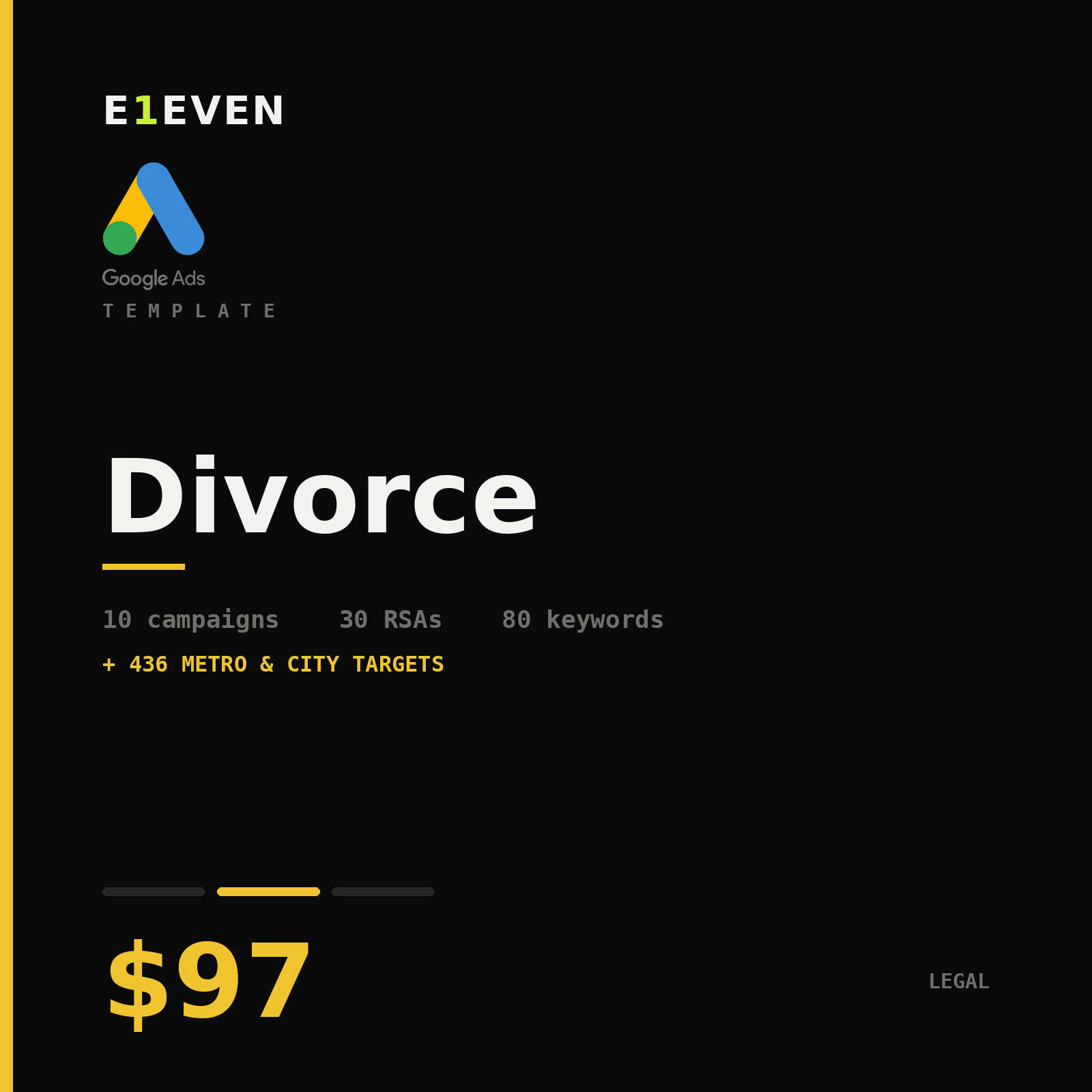 Divorce Google Ads Template - $97