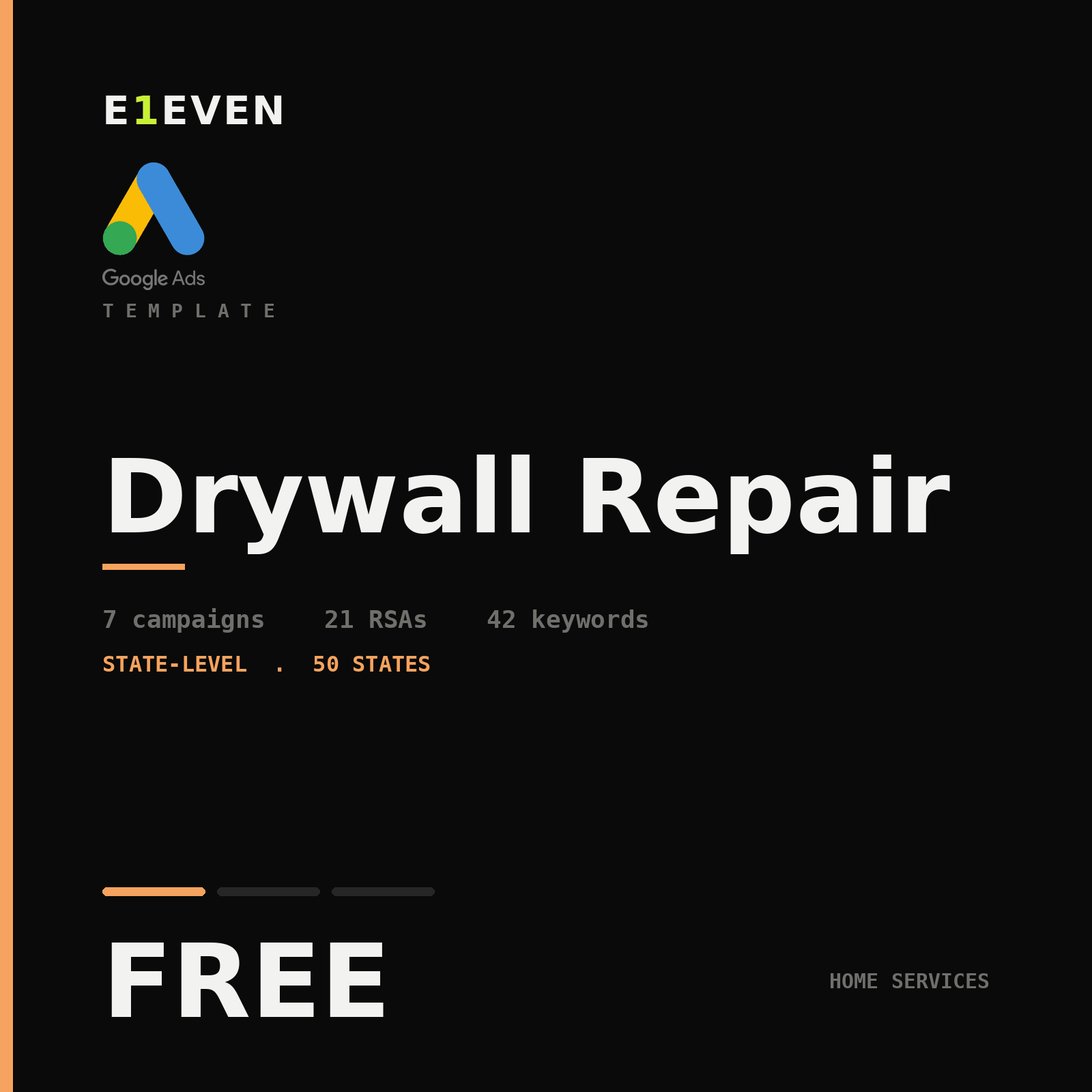 Drywall Repair Google Ads Template - Free