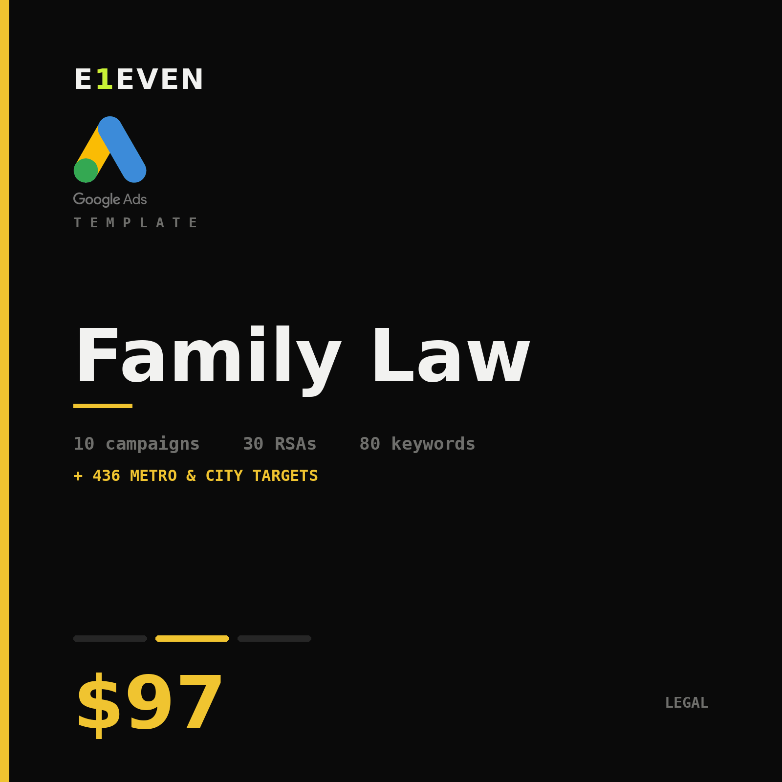 Family Law Google Ads Template - $97