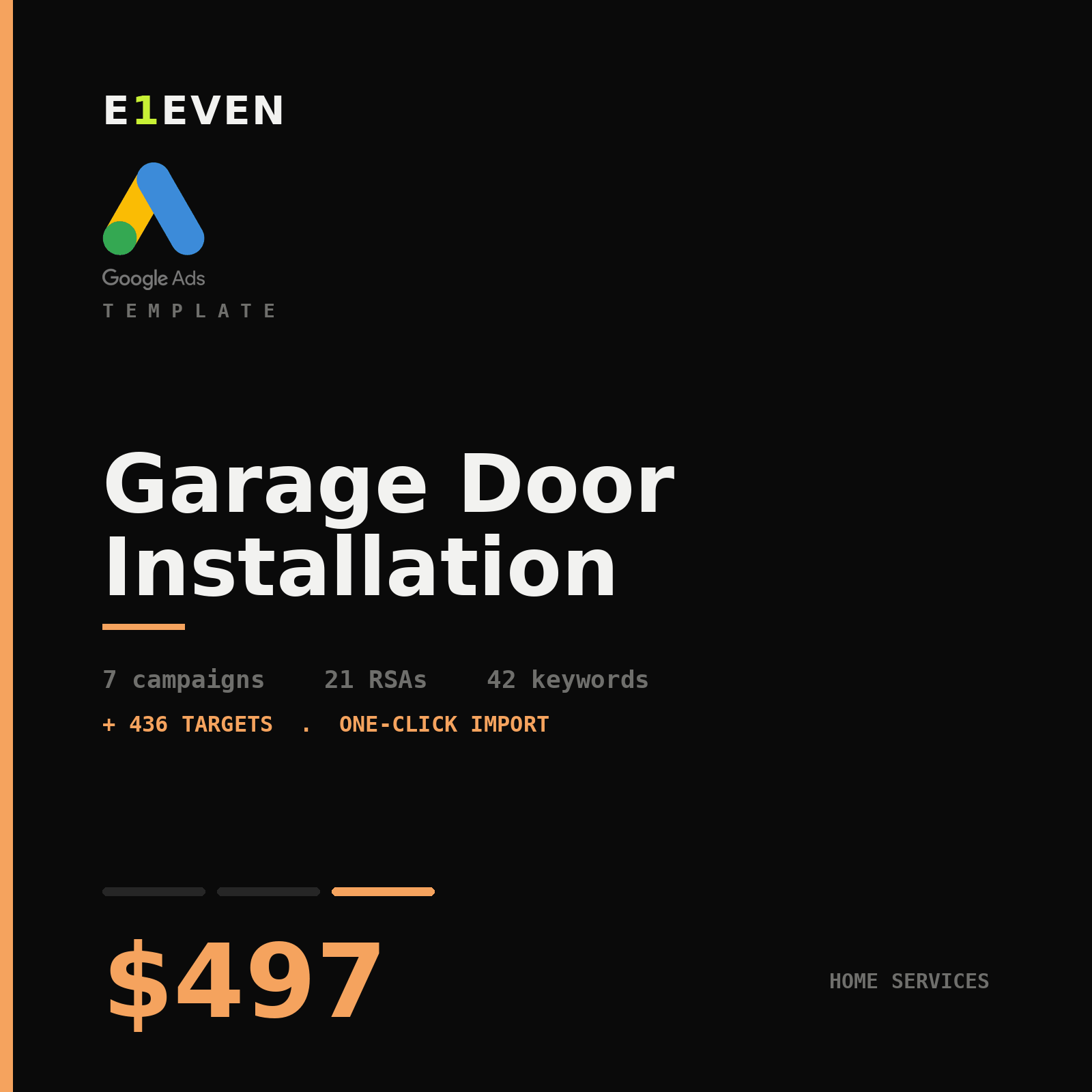 Garage Door Installation Google Ads Template - $497