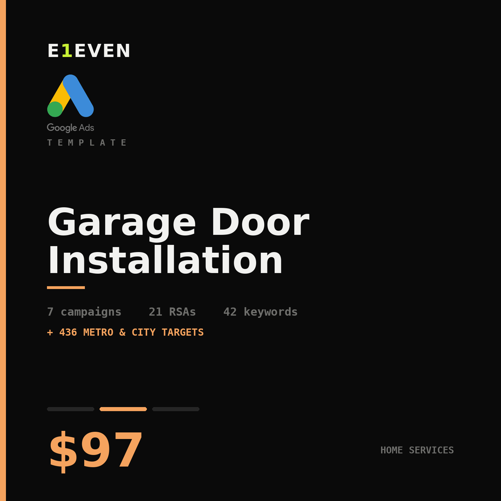 Garage Door Installation Google Ads Template - $97