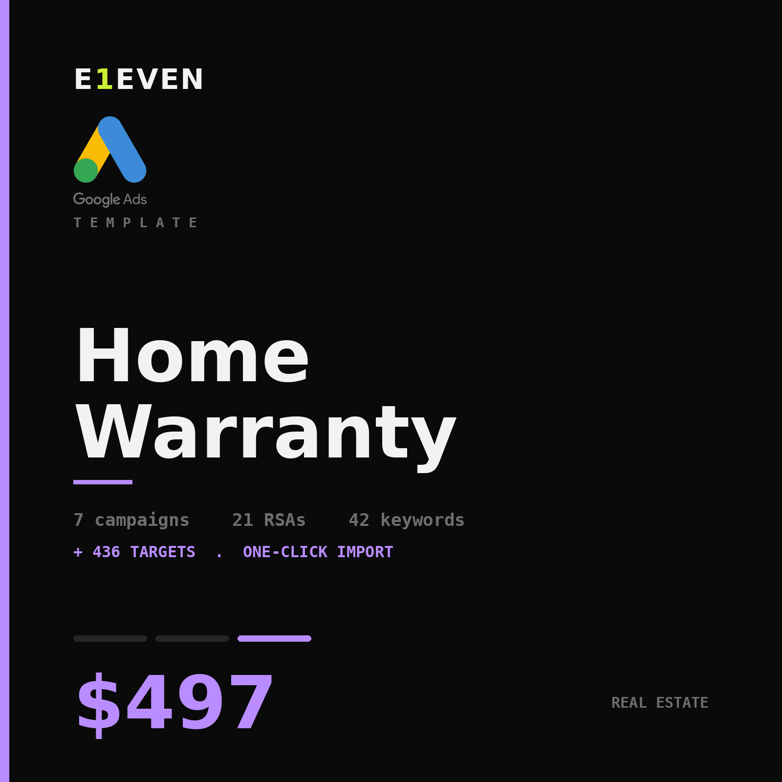 Home Warranty Google Ads Template - $497