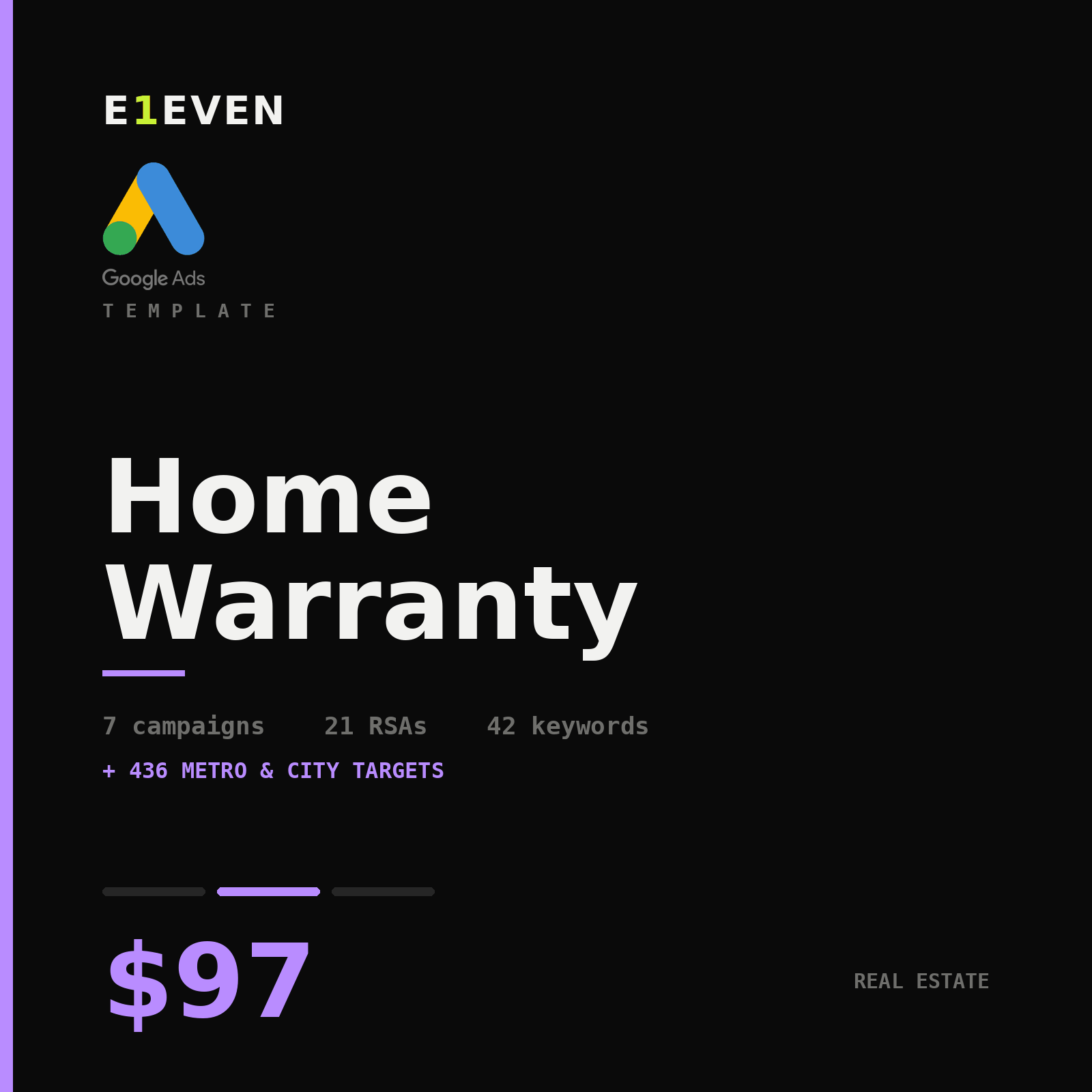 Home Warranty Google Ads Template - $97