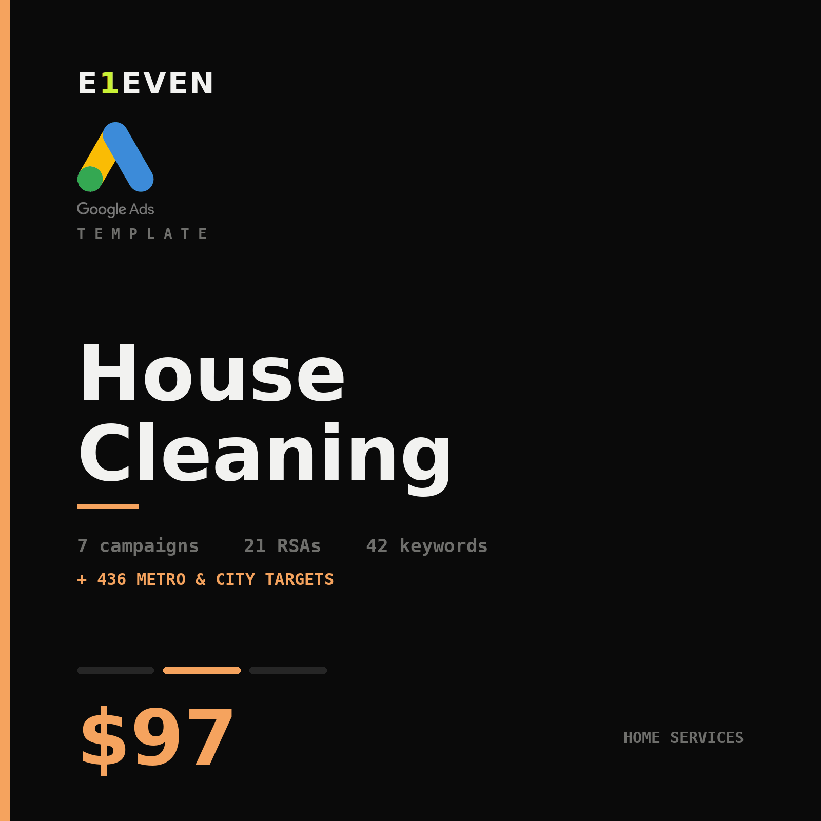 House Cleaning Google Ads Template - $97