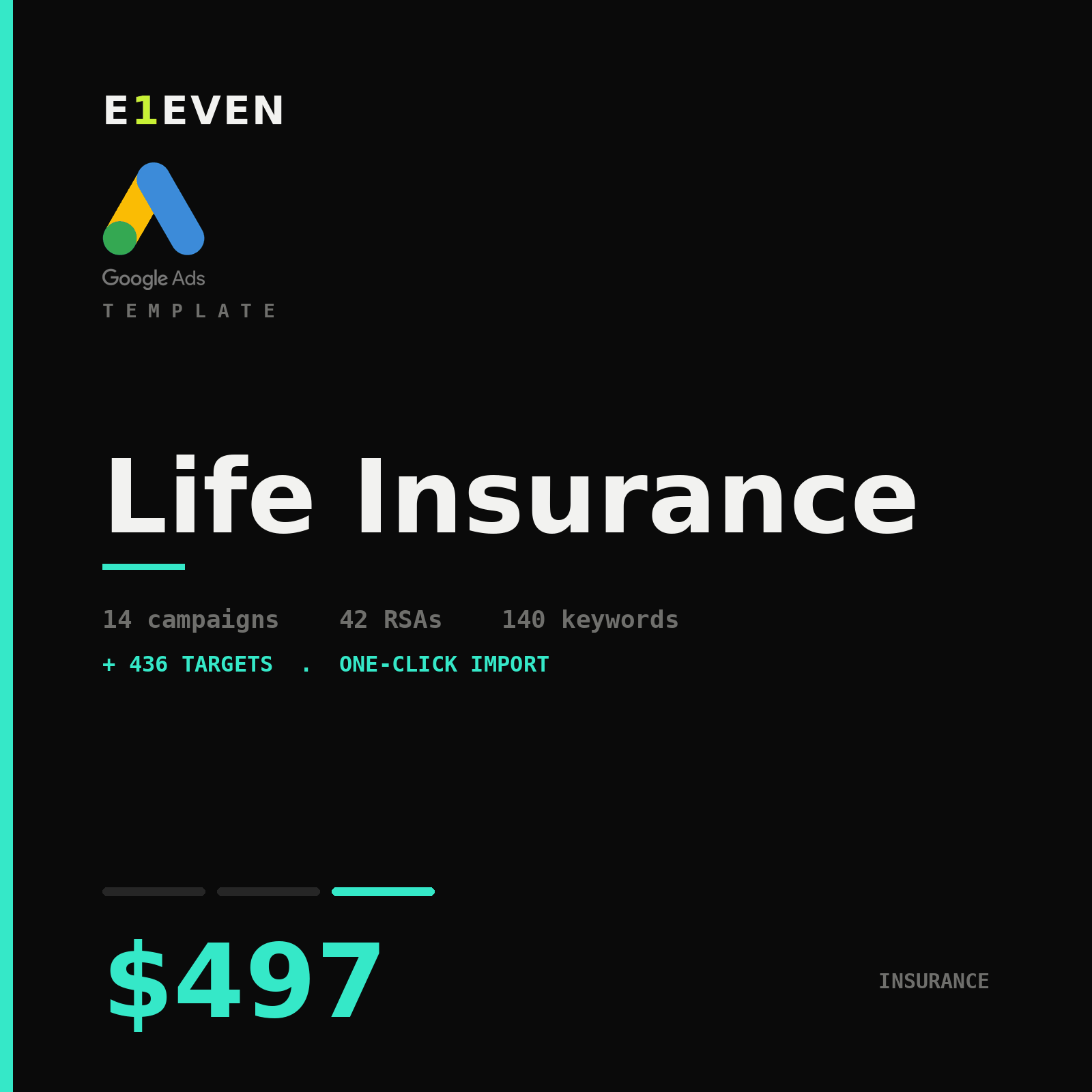 Life Insurance Google Ads Template - $497