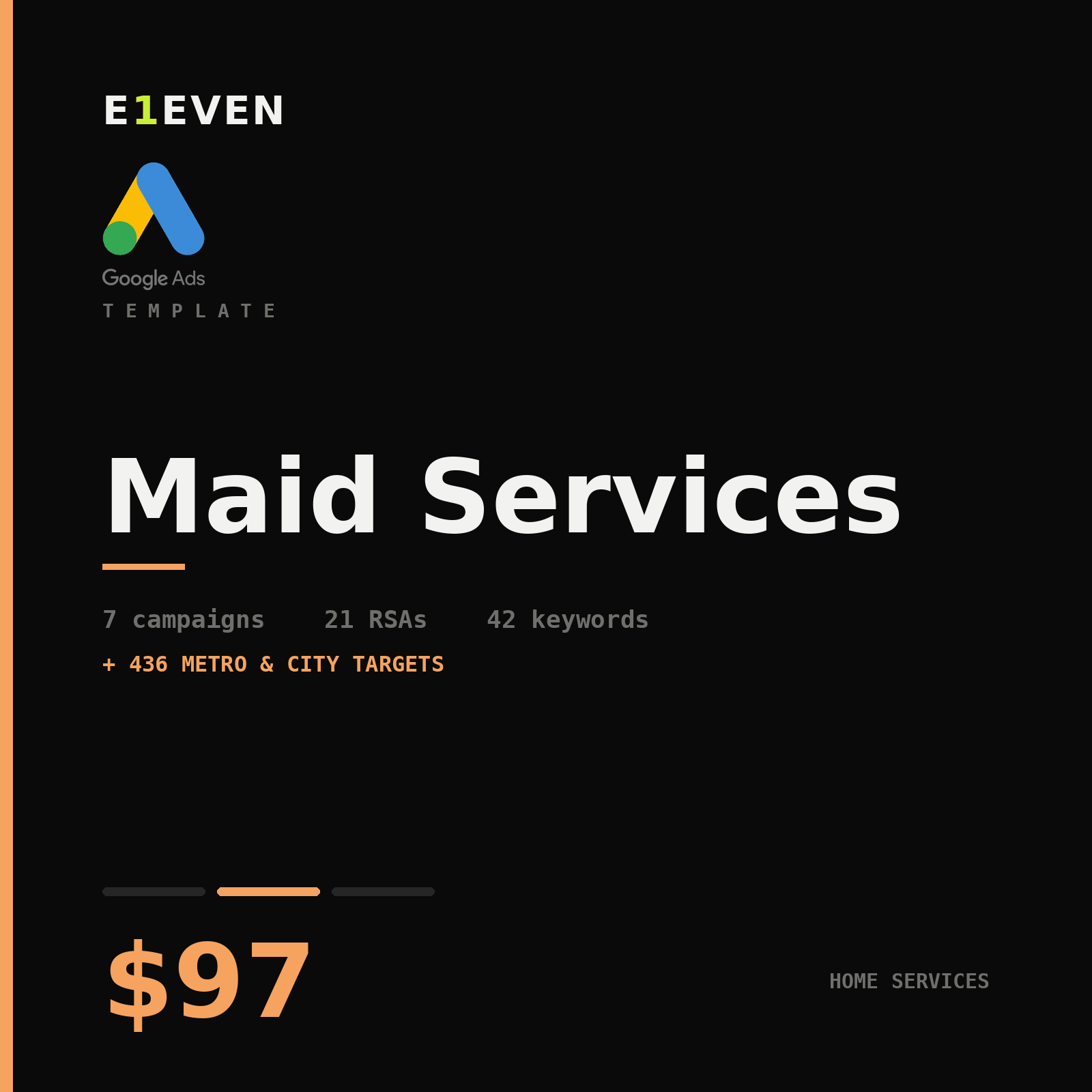 Maid Services Google Ads Template - $97