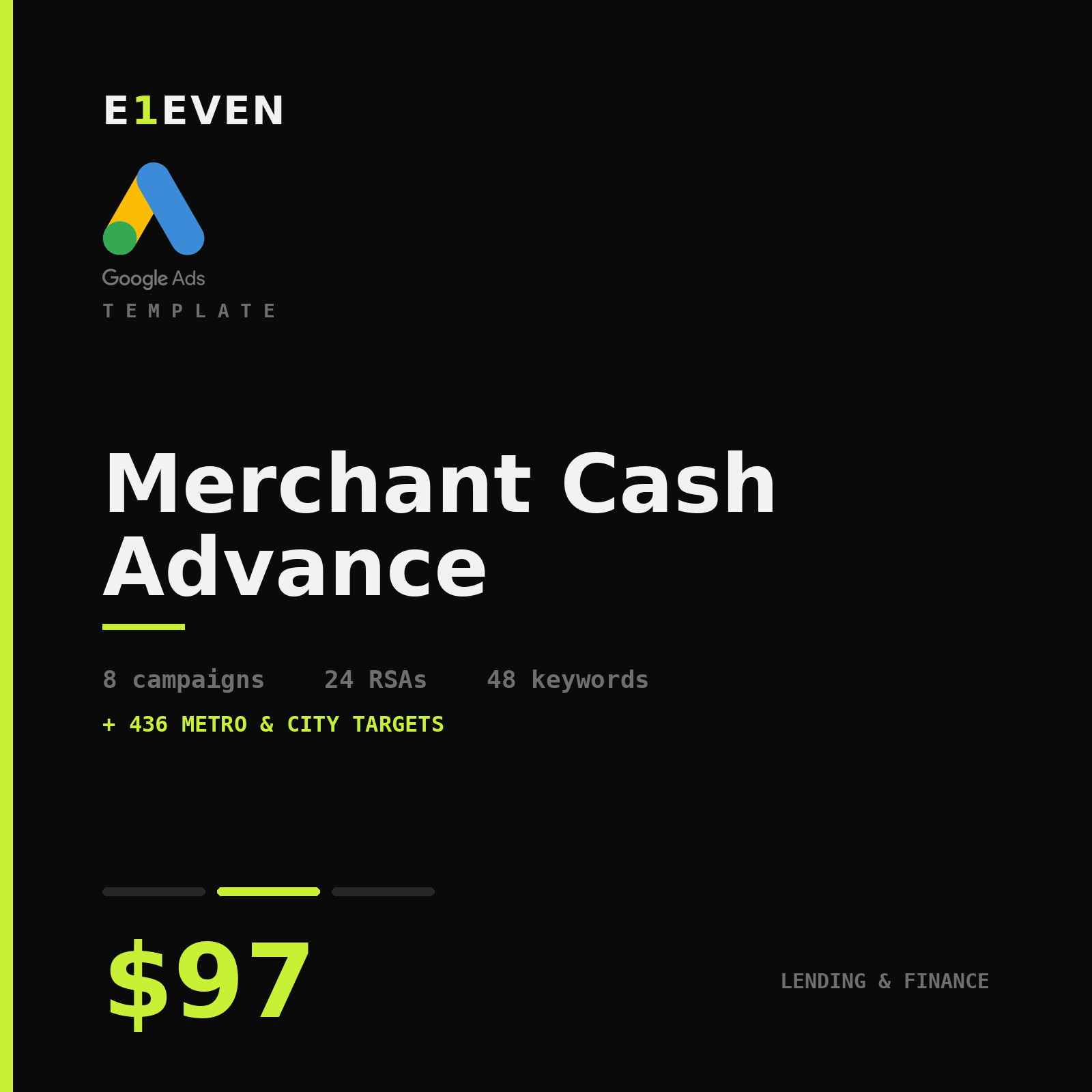 Merchant Cash Advance Google Ads Template - $97