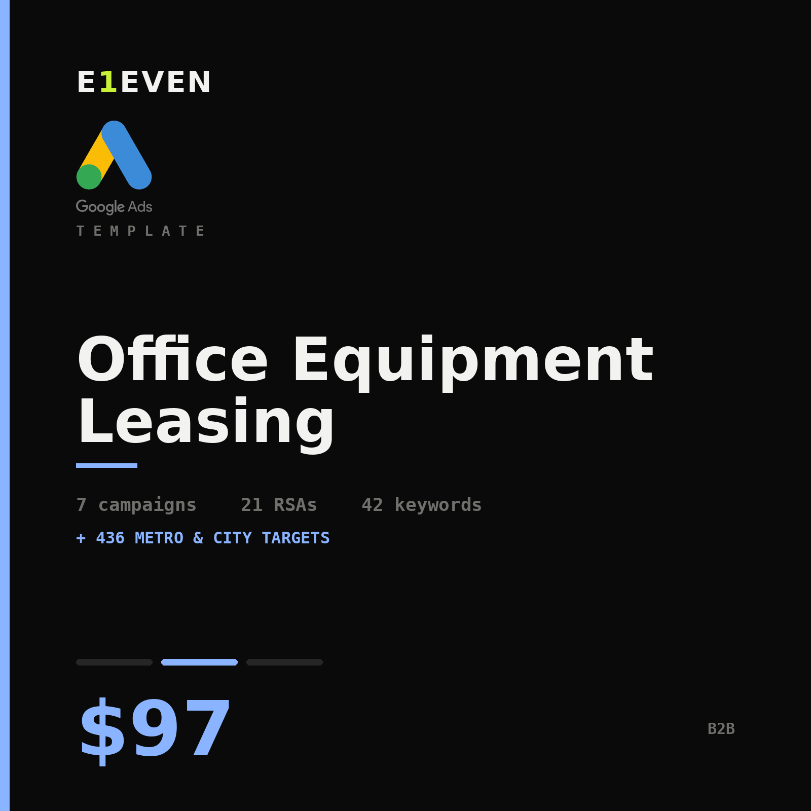 Office Equipment Leasing Google Ads Template - $97