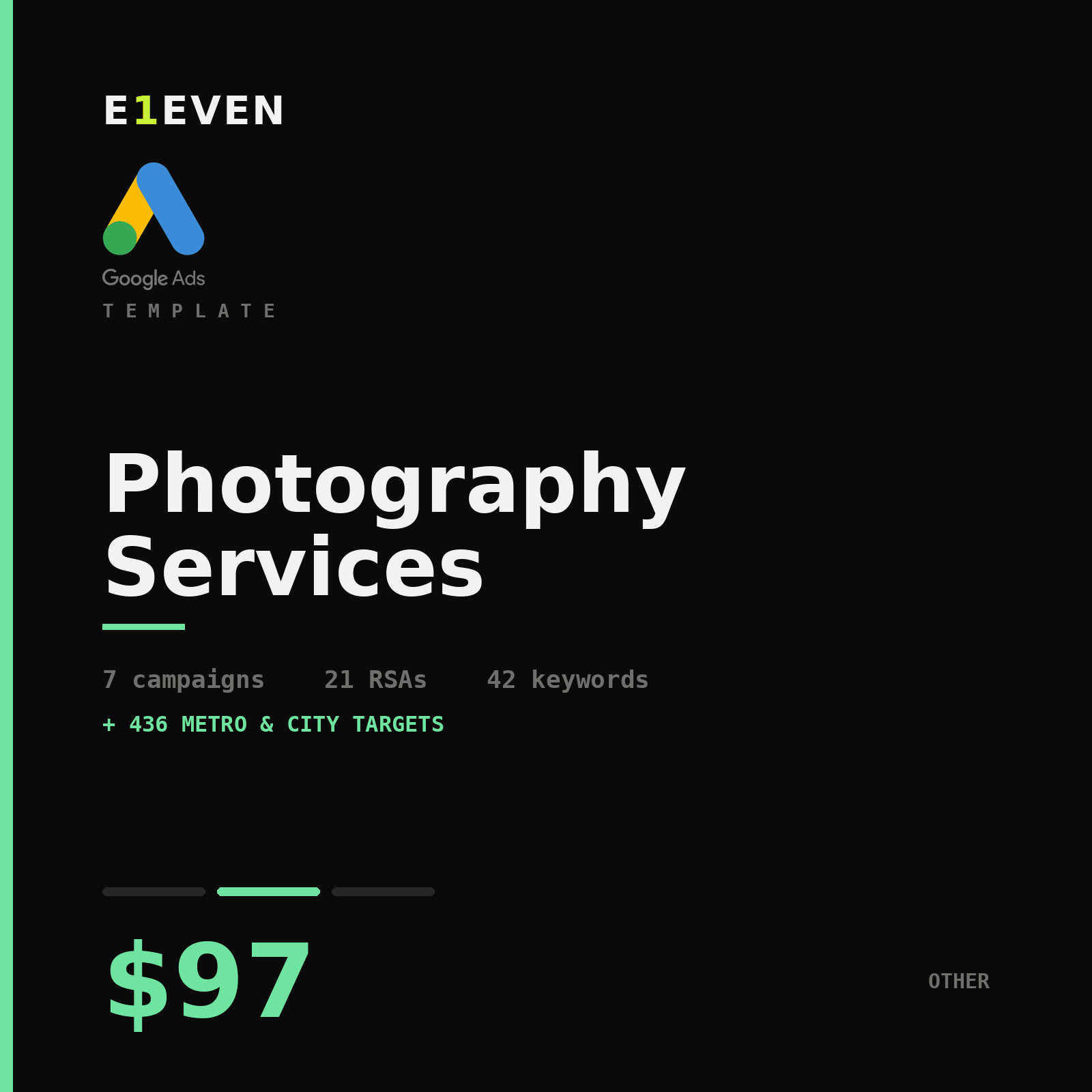 Photography Services Google Ads Template - $97