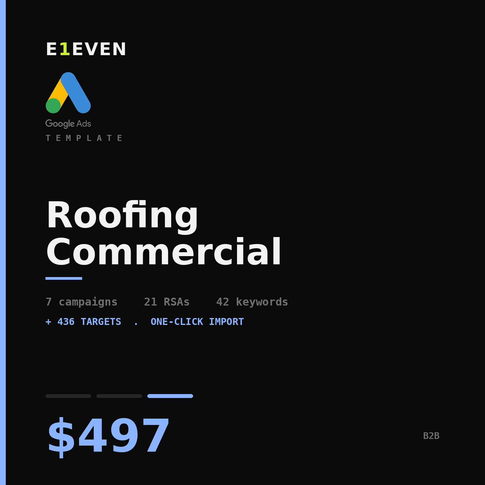 Roofing Commercial Google Ads Template - $497