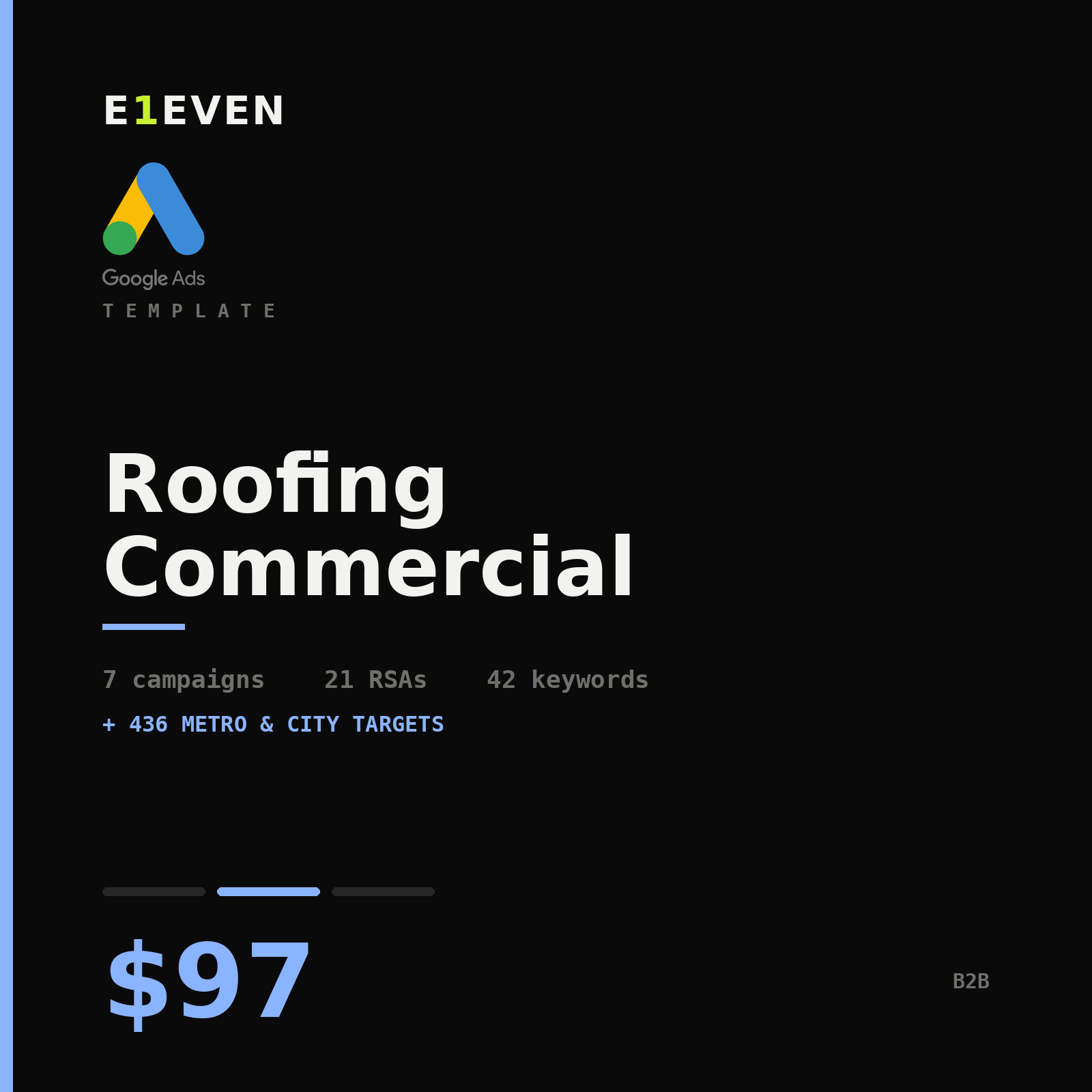 Roofing Commercial Google Ads Template - $97