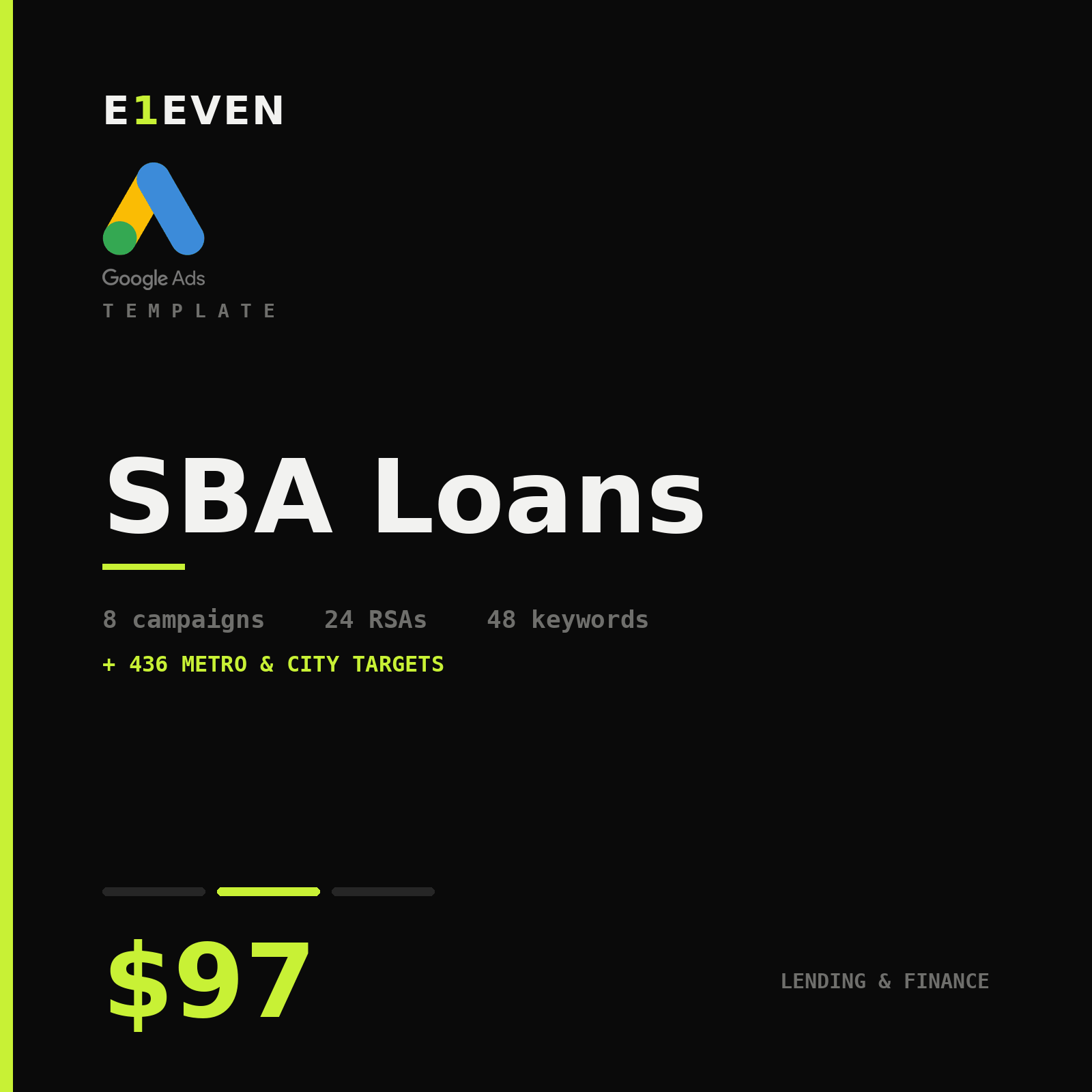 SBA Loans Google Ads Template - $97