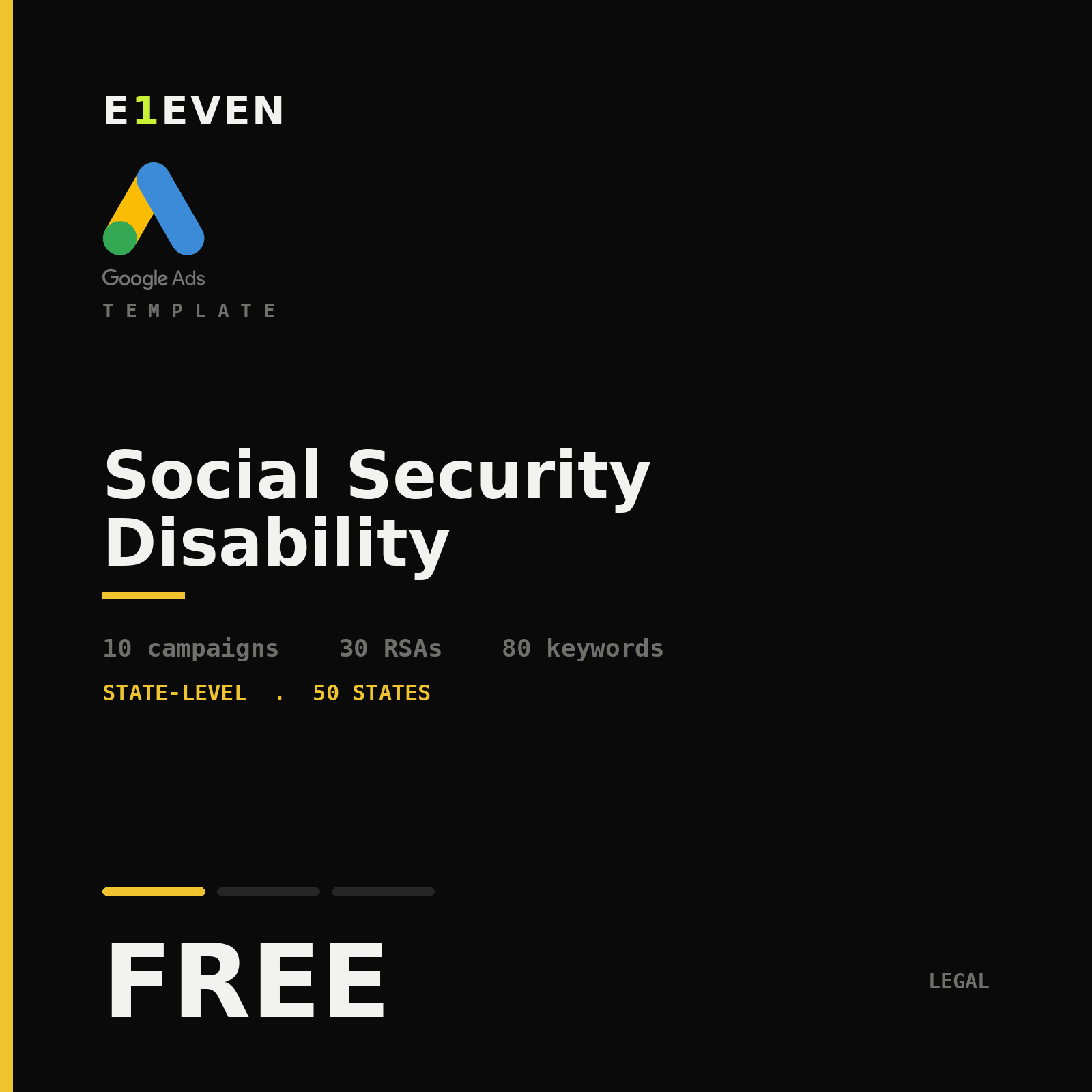 Social Security Disability Google Ads Template - Free