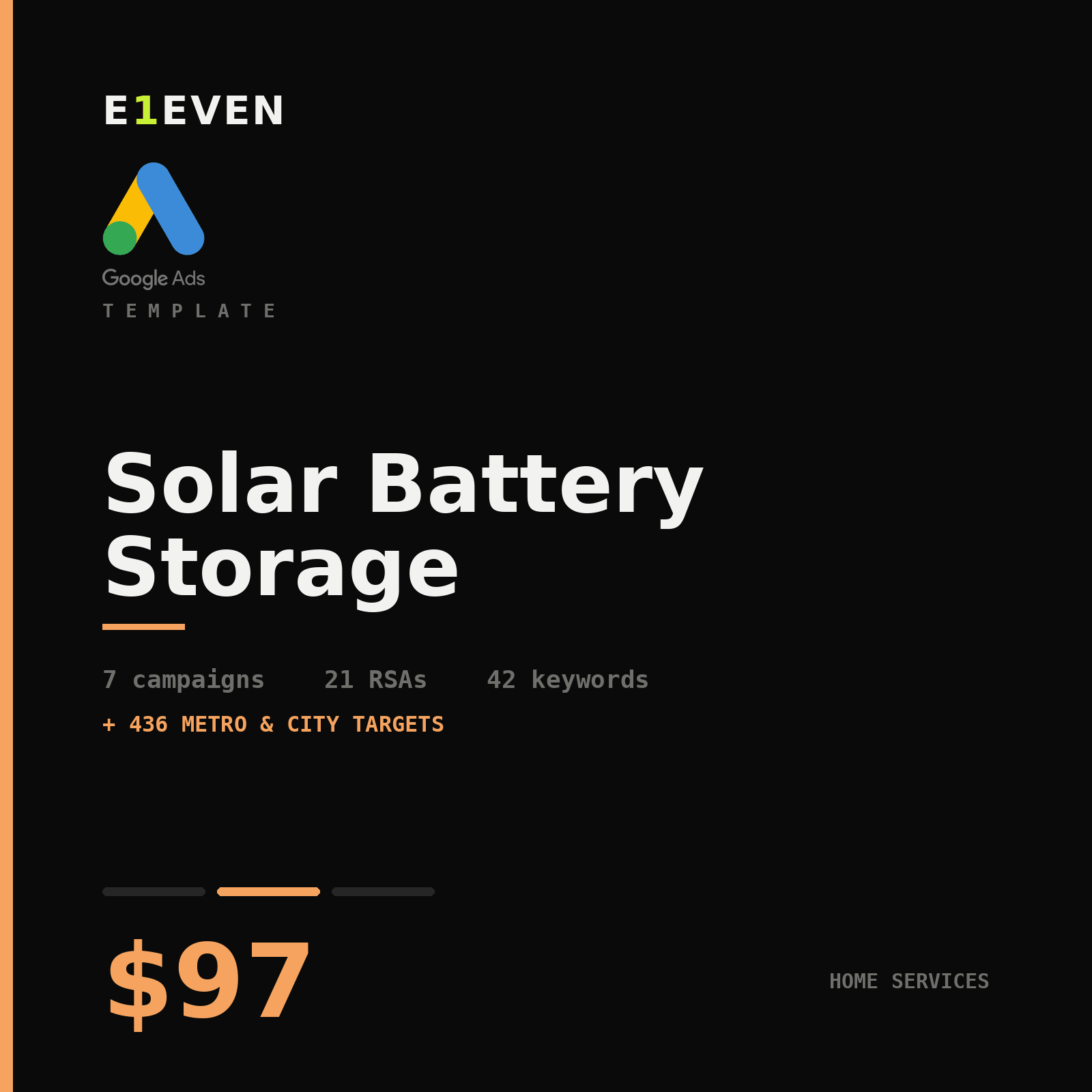 Solar Battery Storage Google Ads Template - $97