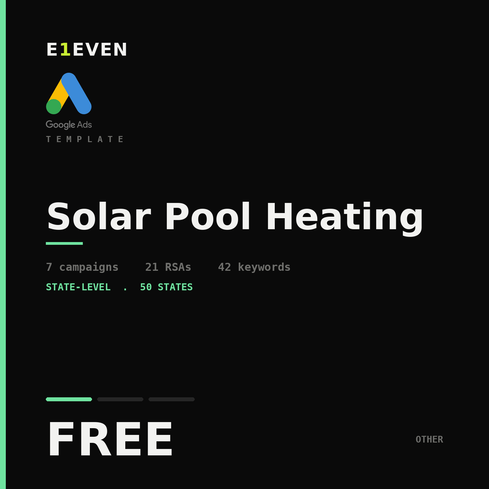 Solar Pool Heating Google Ads Template - Free