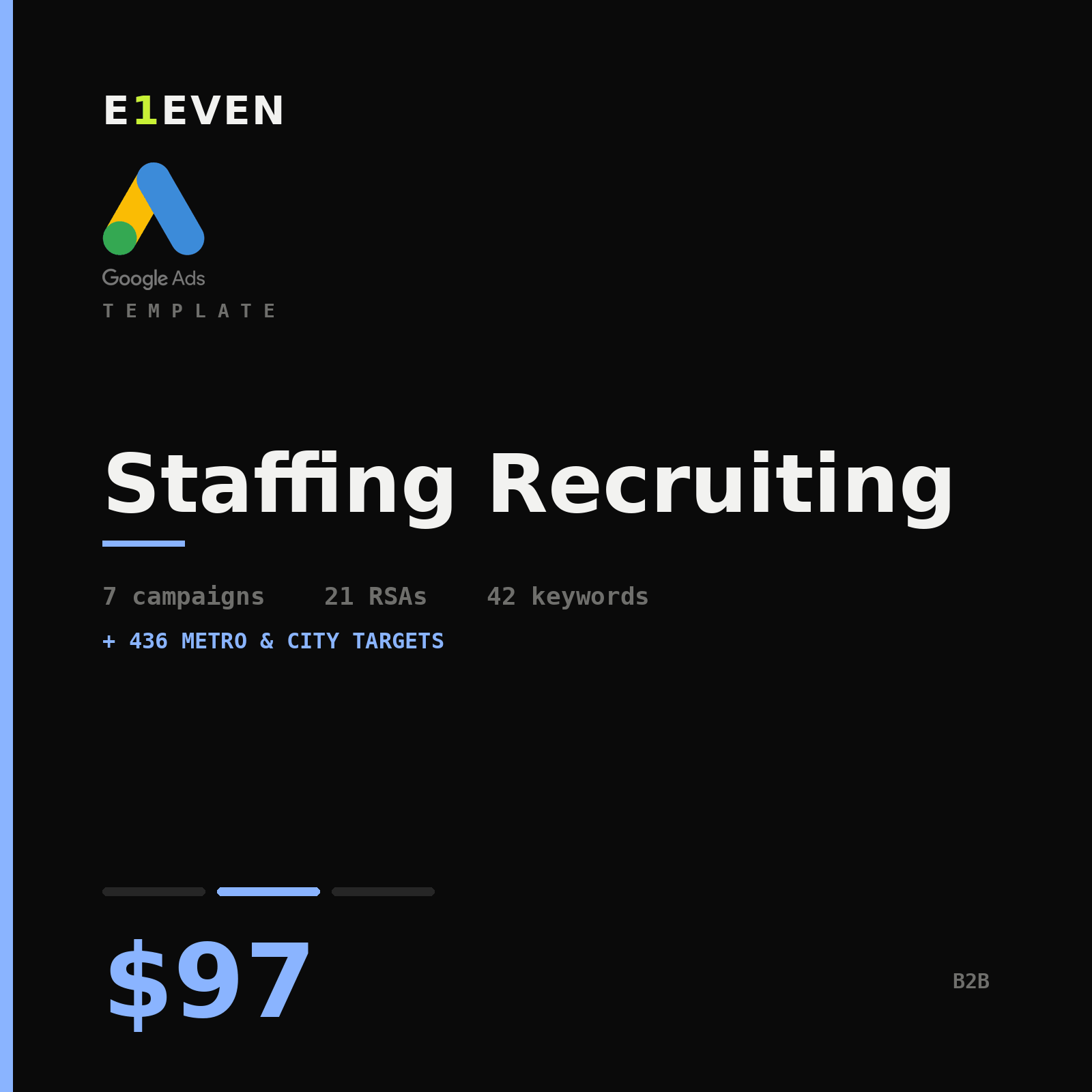 Staffing Recruiting Google Ads Template - $97