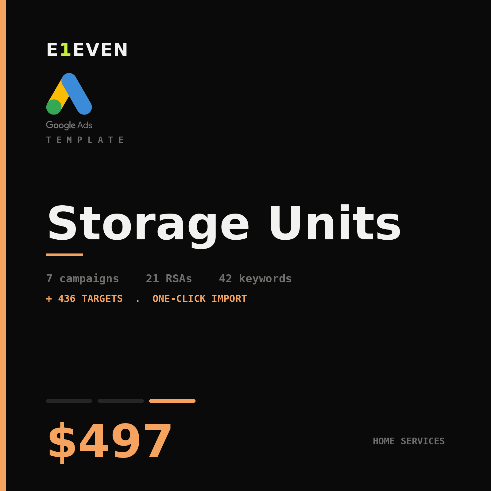 Storage Units Google Ads Template - $497