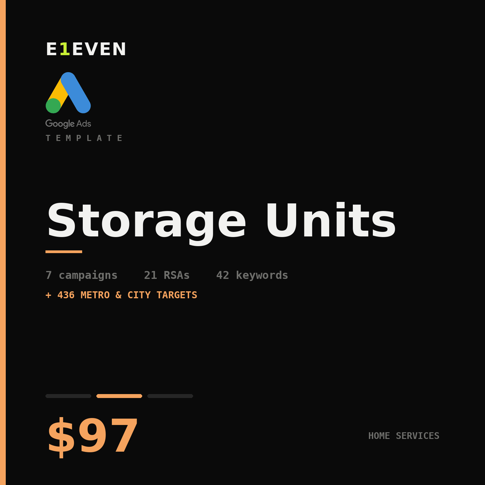 Storage Units Google Ads Template - $97