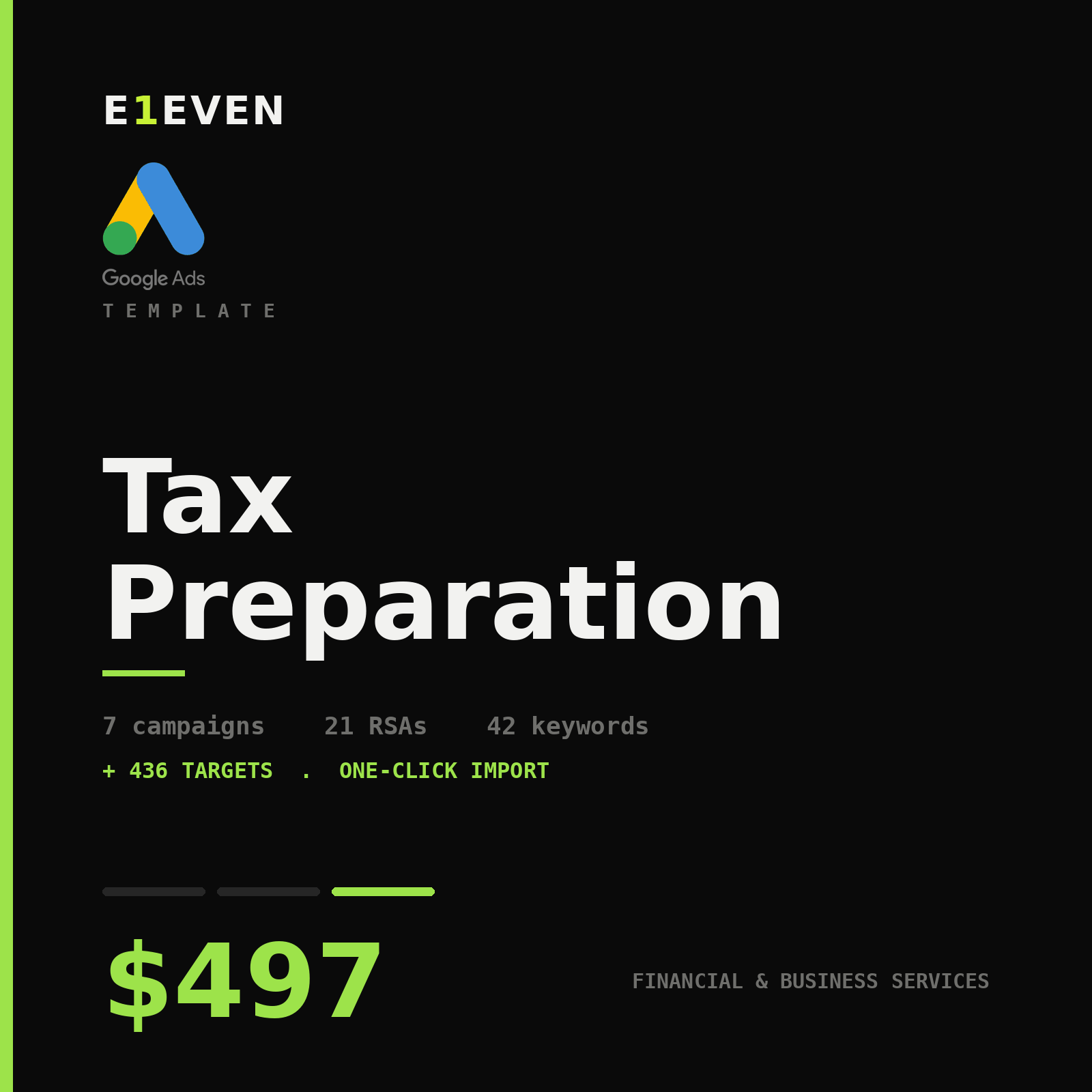 Tax Preparation Google Ads Template - $497