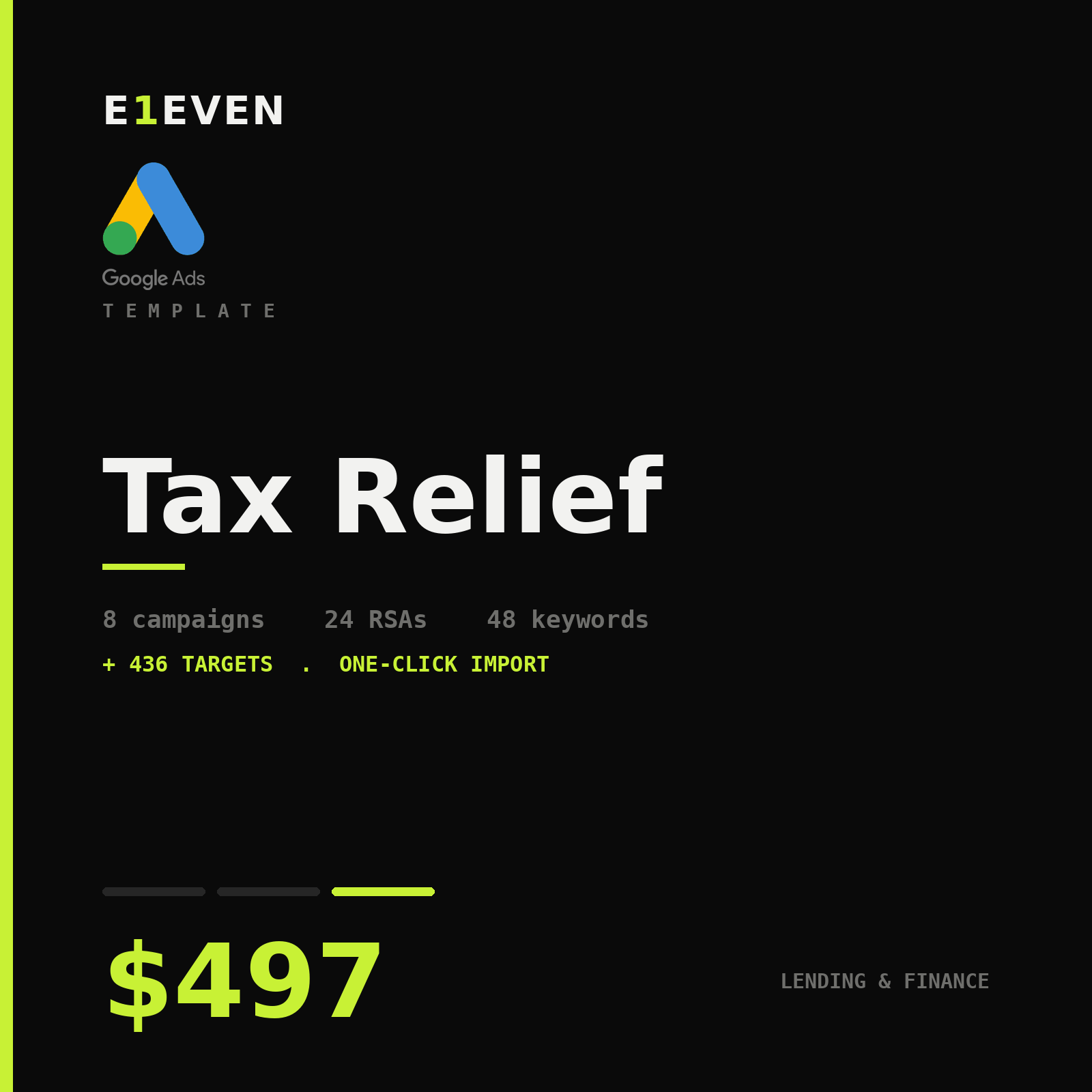 Tax Relief Google Ads Template - $497