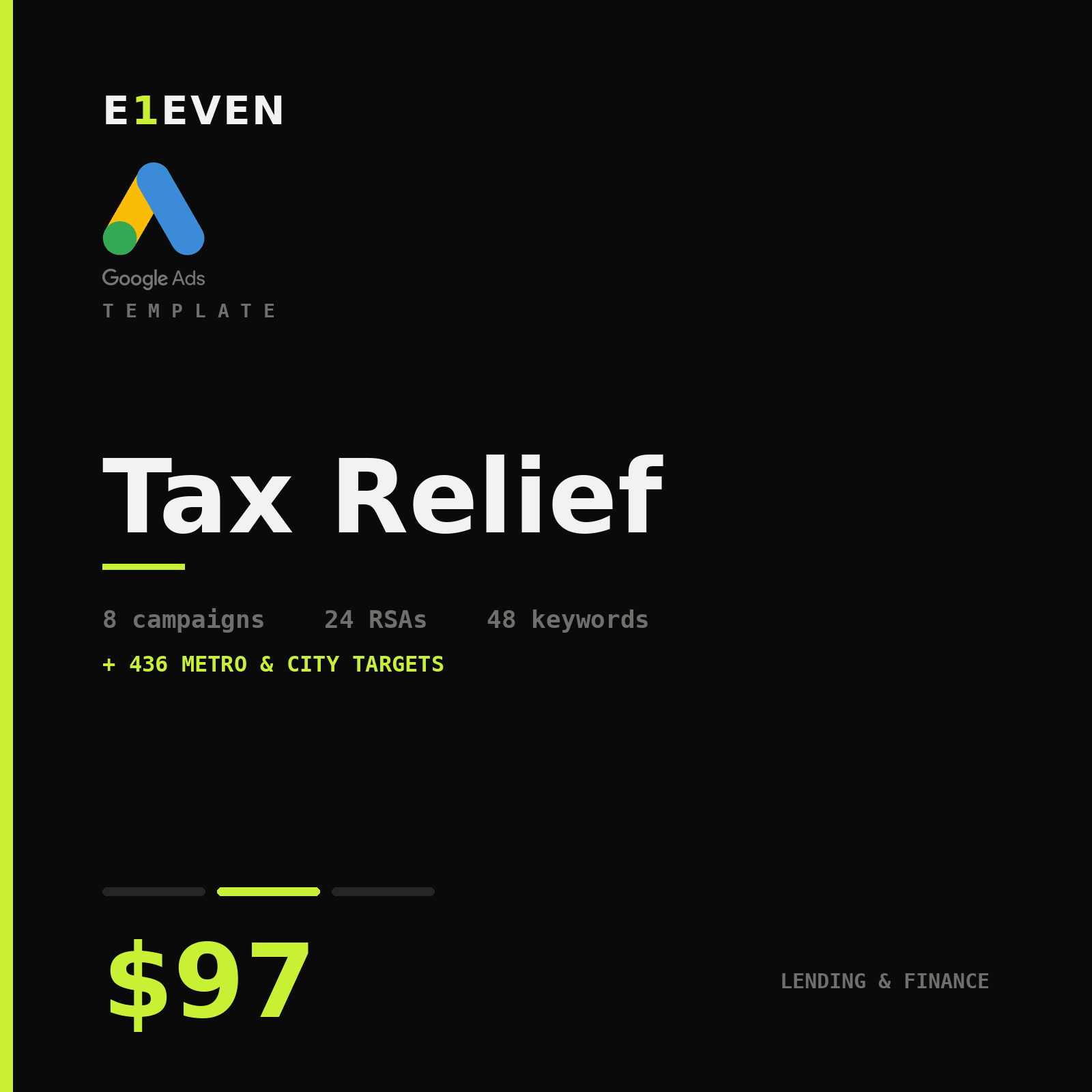 Tax Relief Google Ads Template - $97