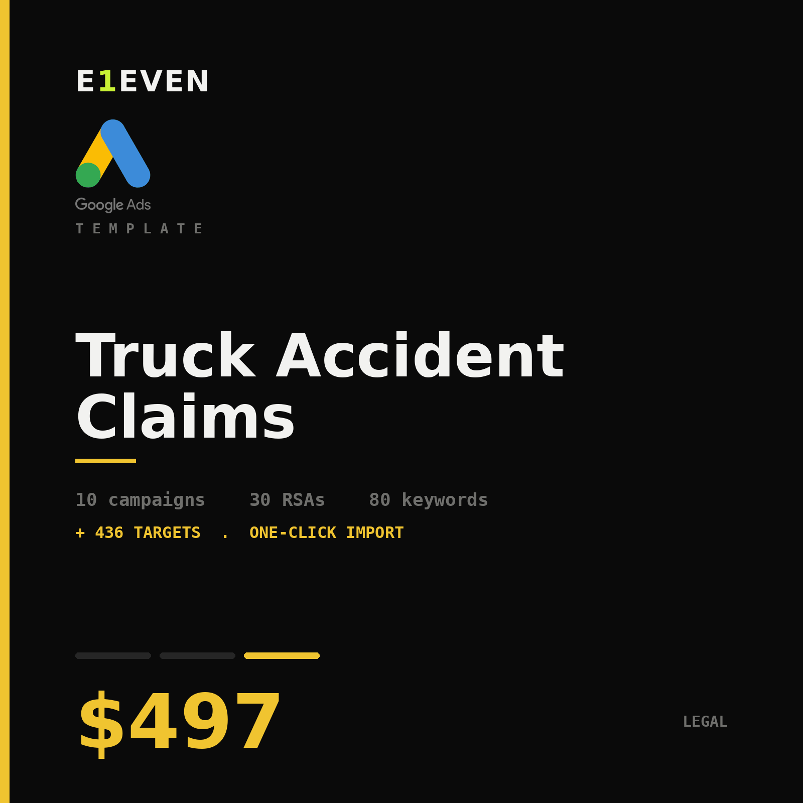 Truck Accident Claims Google Ads Template - $497