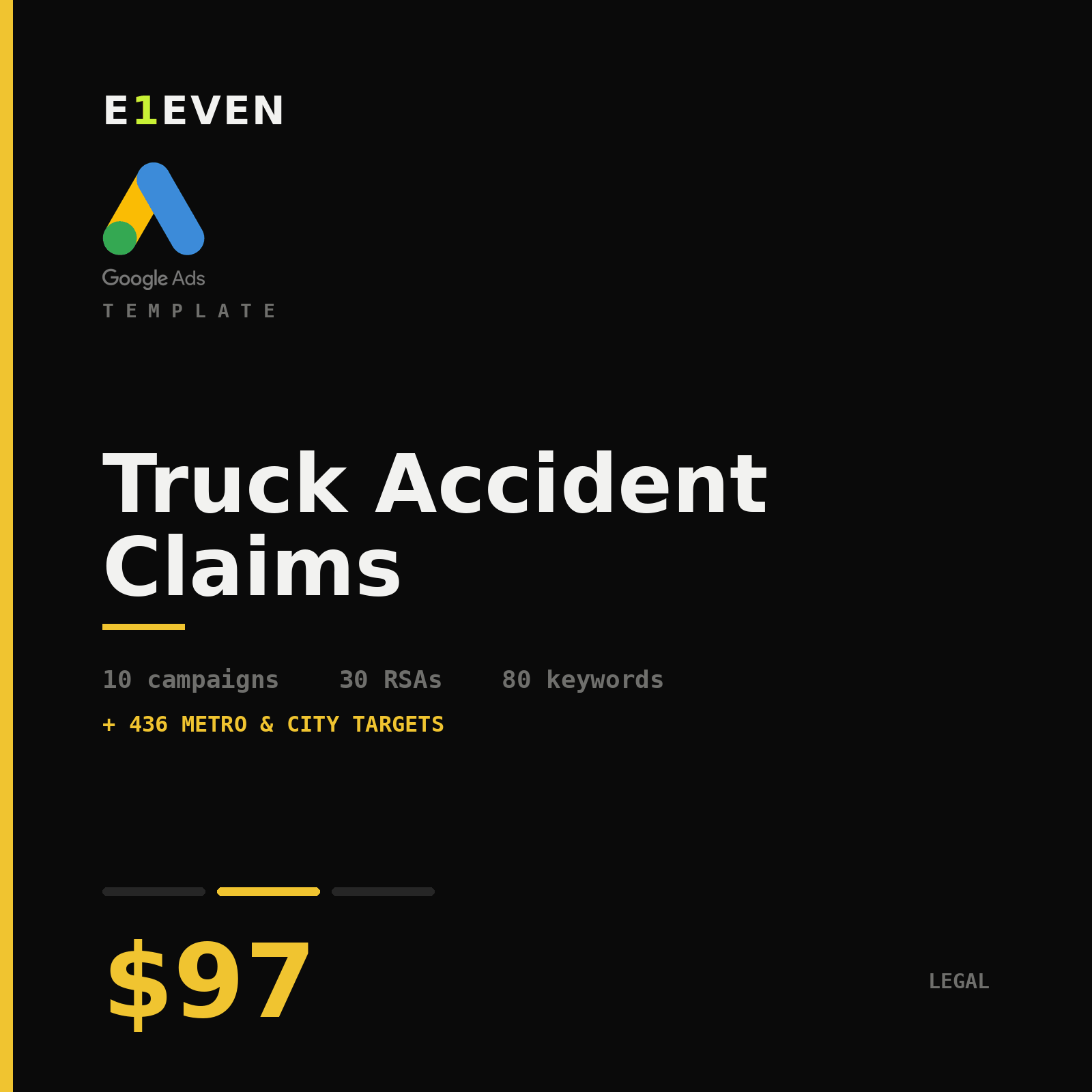 Truck Accident Claims Google Ads Template - $97