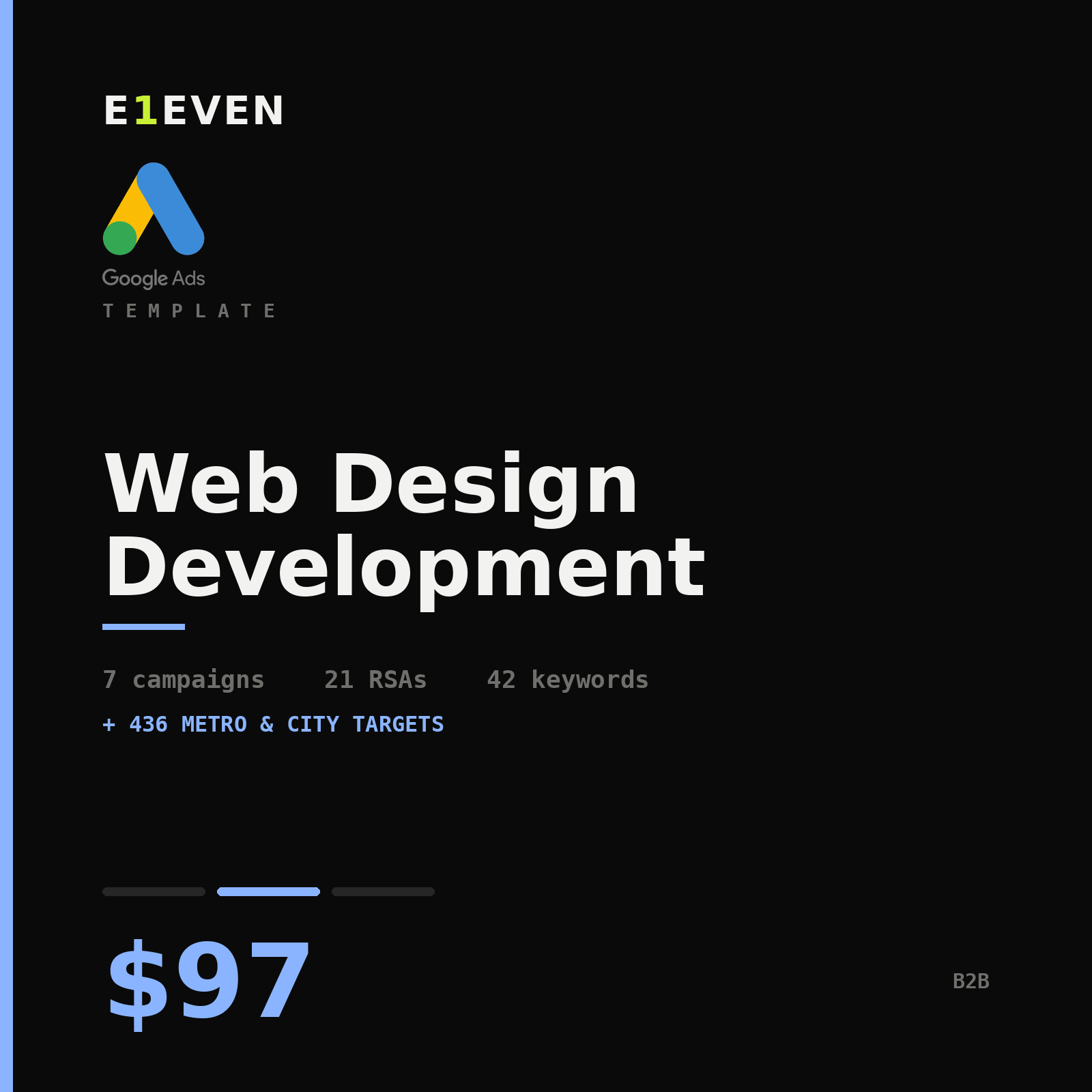 Web Design Development Google Ads Template - $97