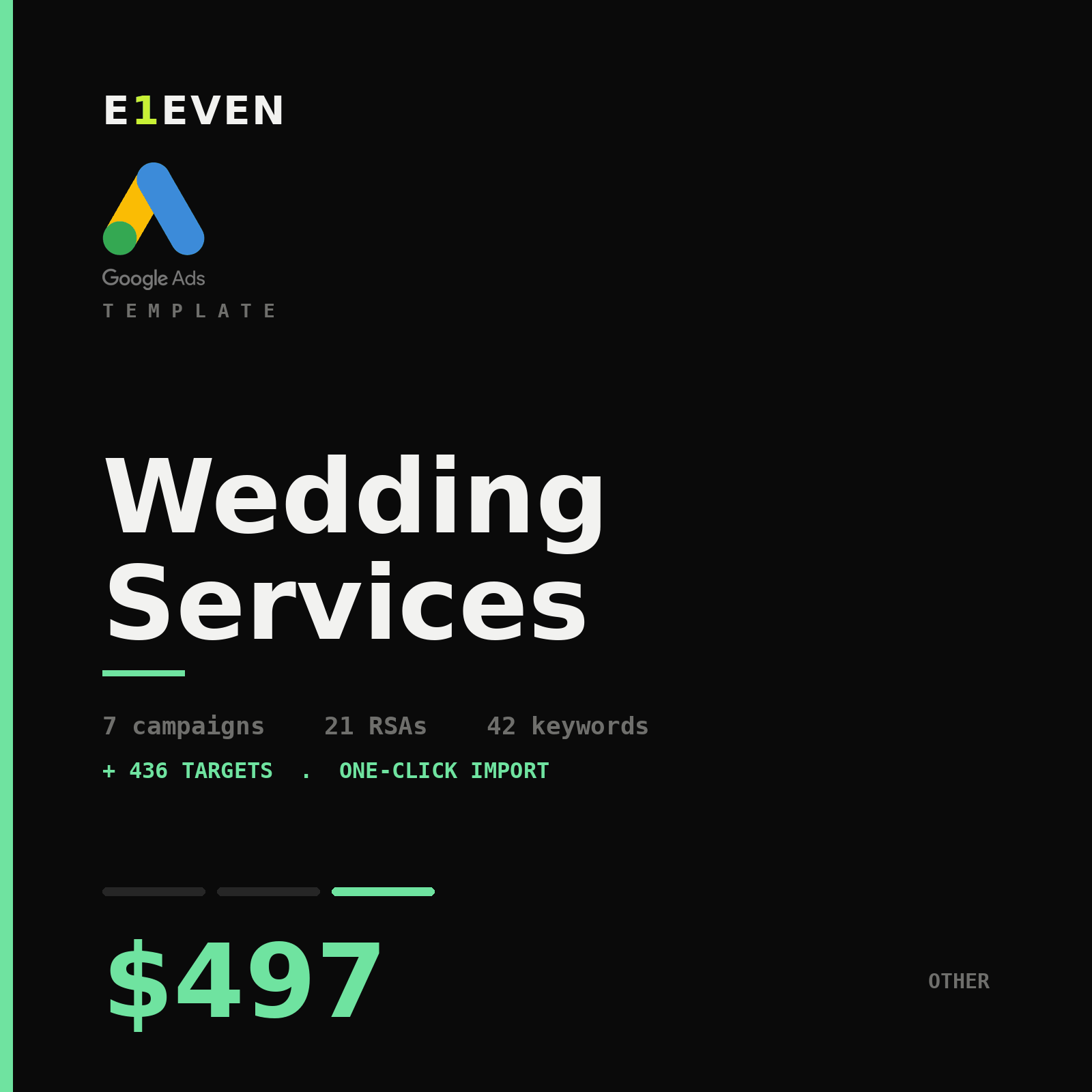 Wedding Services Google Ads Template - $497
