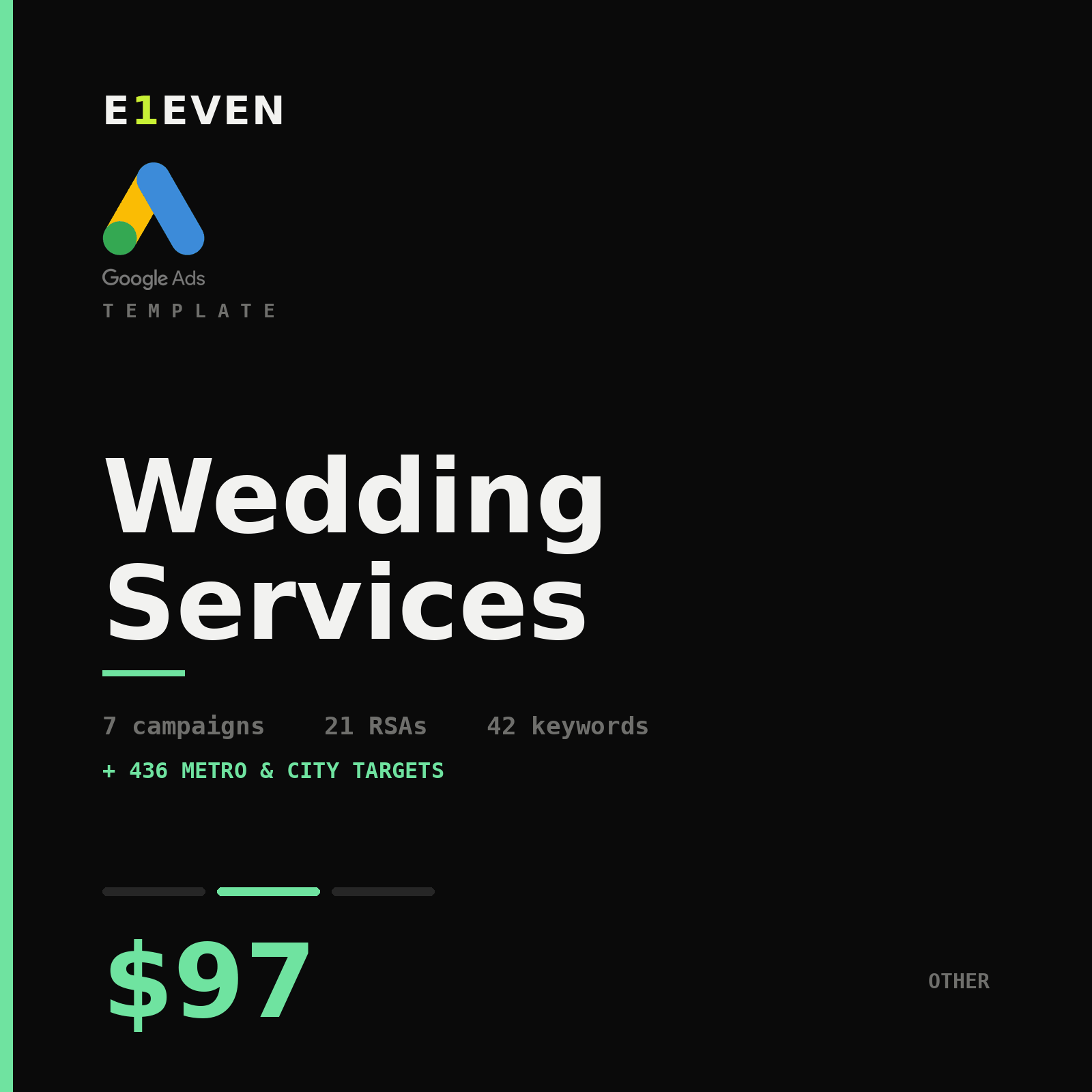 Wedding Services Google Ads Template - $97