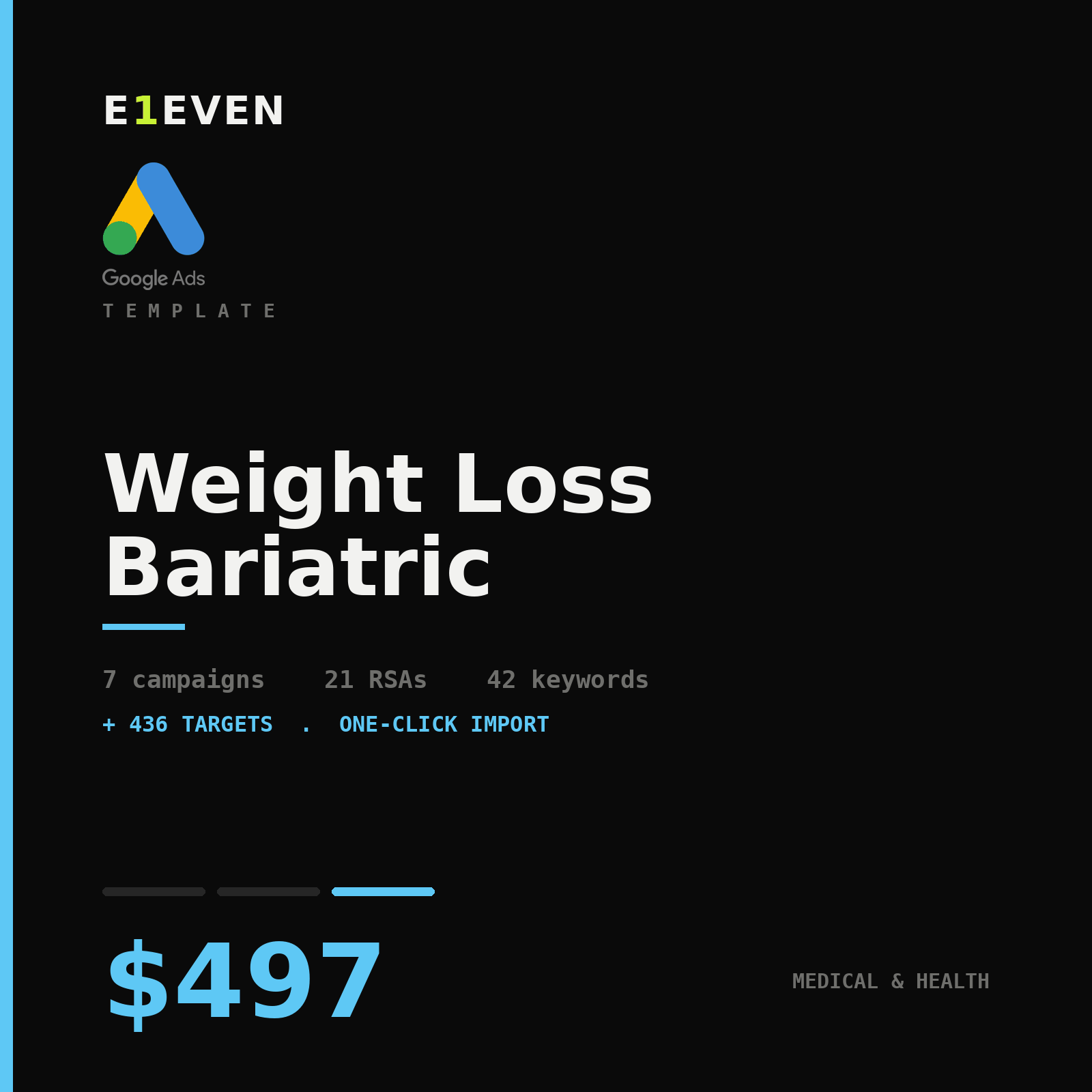 Weight Loss Bariatric Google Ads Template - $497