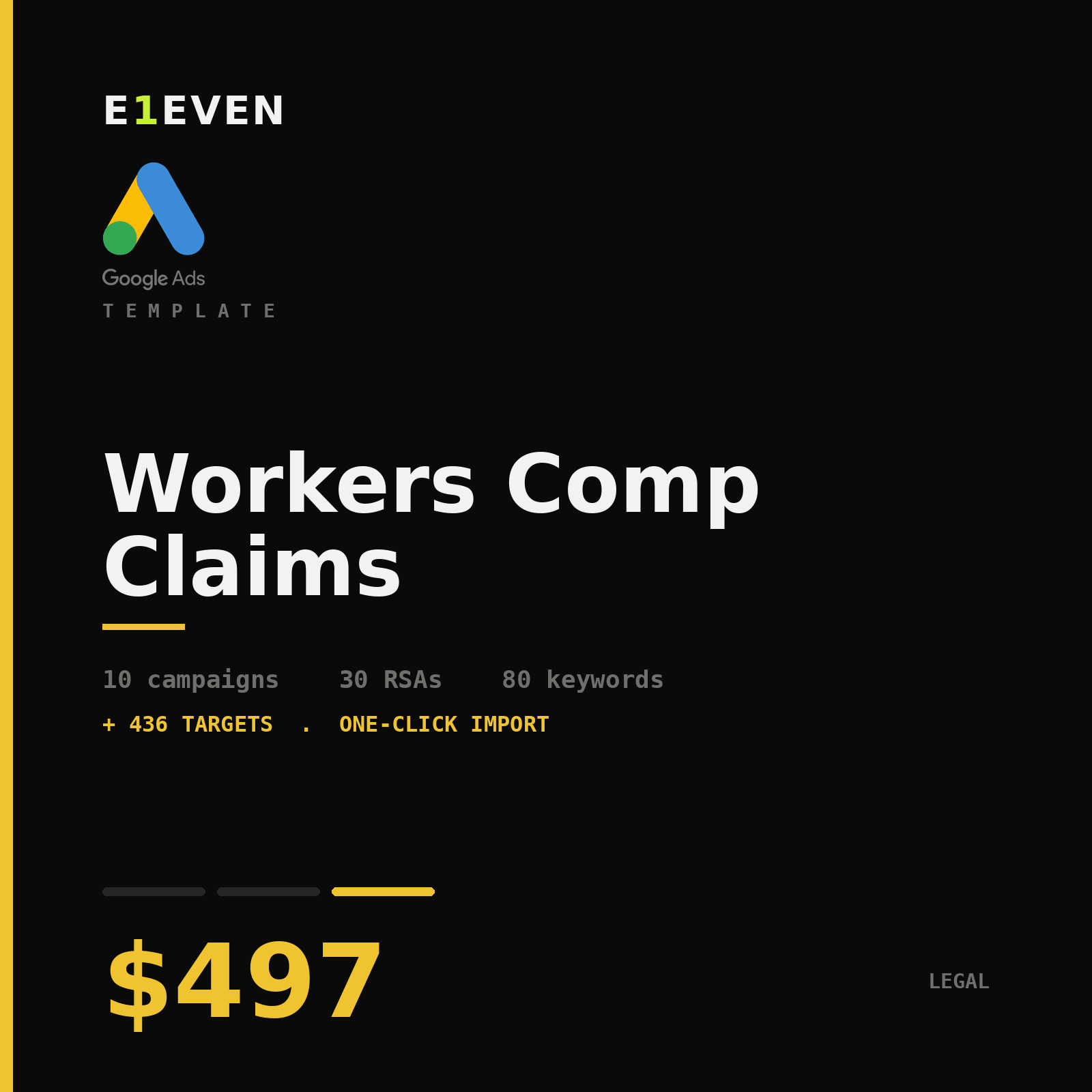 Workers Comp Claims Google Ads Template - $497